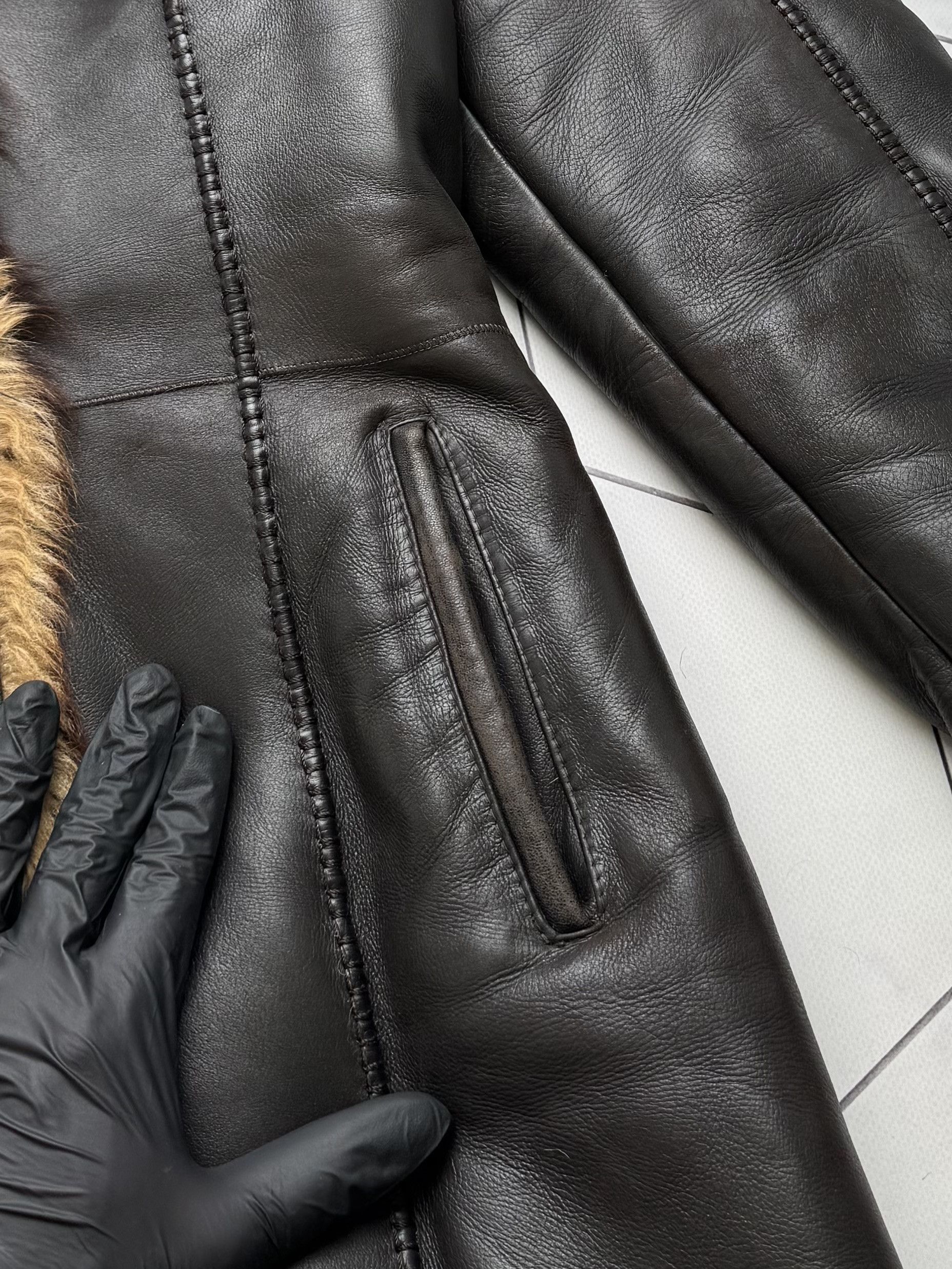 Japanese Brand Vintage Real Sheepskin Hooded Coat (B550)E2D15 Size S / US 4 / IT 40 - 7 Thumbnail