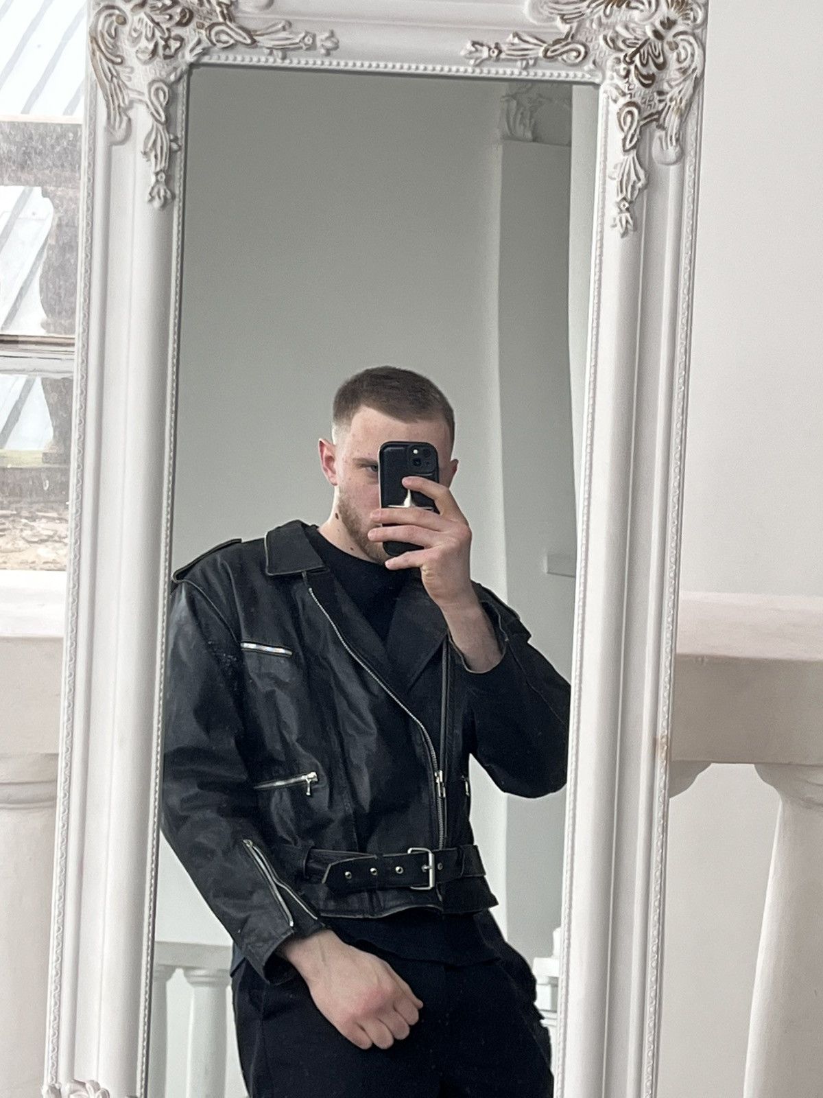Harley Davidson Vintage Biker Faded Black Leather Moto Jacket Avantgarde Size US M / EU 48-50 / 2 - 2 Thumbnail