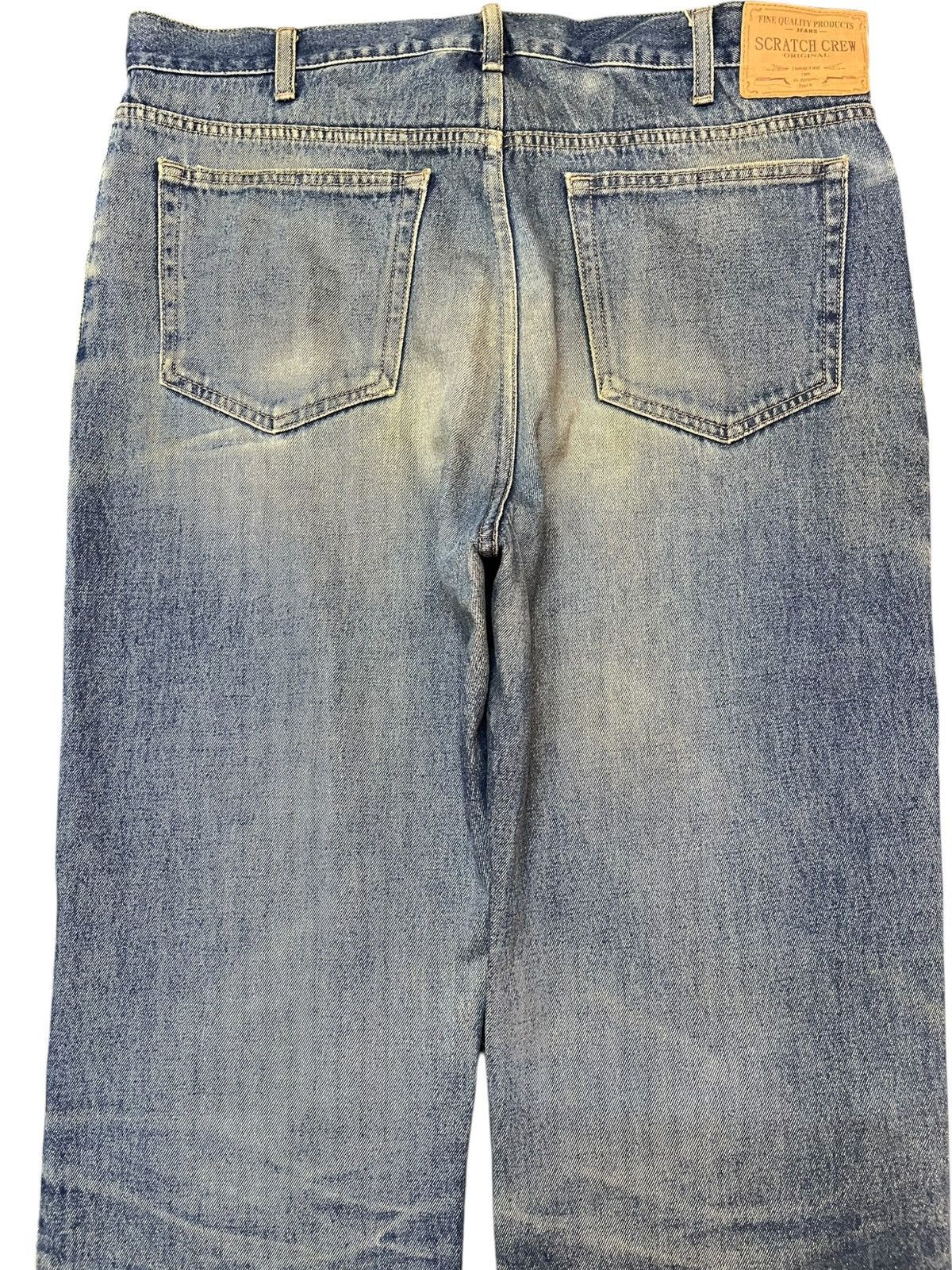 Beauty Beast × Japanese Brand × Yasuyuki Ishii Vintage Scratch Crew Baggy Faded Grunge Distressed Denim Size US 35 - 6 Thumbnail