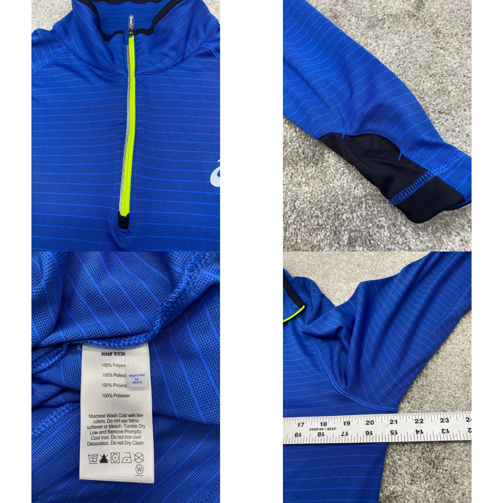 Asics ASICS Base Layer Pullover Top Mens Medium 1/4 Zip Blue Active Wicking Running Size US M / EU 48-50 / 2 - 8 Thumbnail