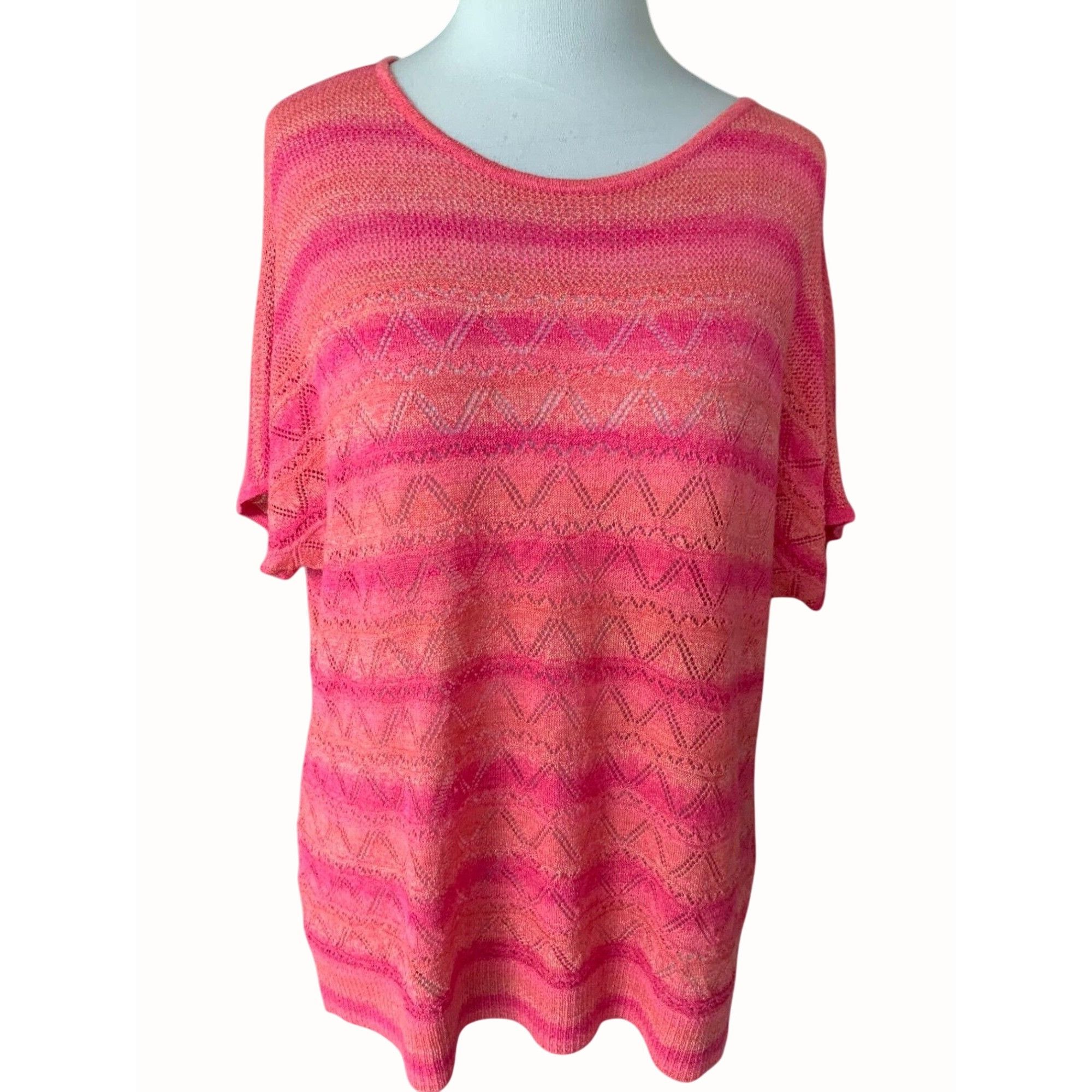 Chicos Chicos Pink Lightweight Knit Short Sleeve Top XL Size XL / US 12-14 / IT 48-50 - 1 Thumbnail