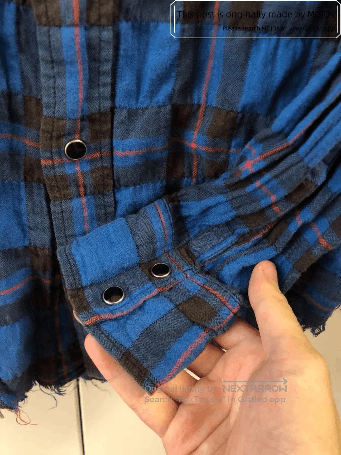 Saint Laurent Paris Saint Laurent Paris by Hedi 16SS Plaid Distressed Work Shir Size US S / EU 44-46 / 1 - 3 Thumbnail