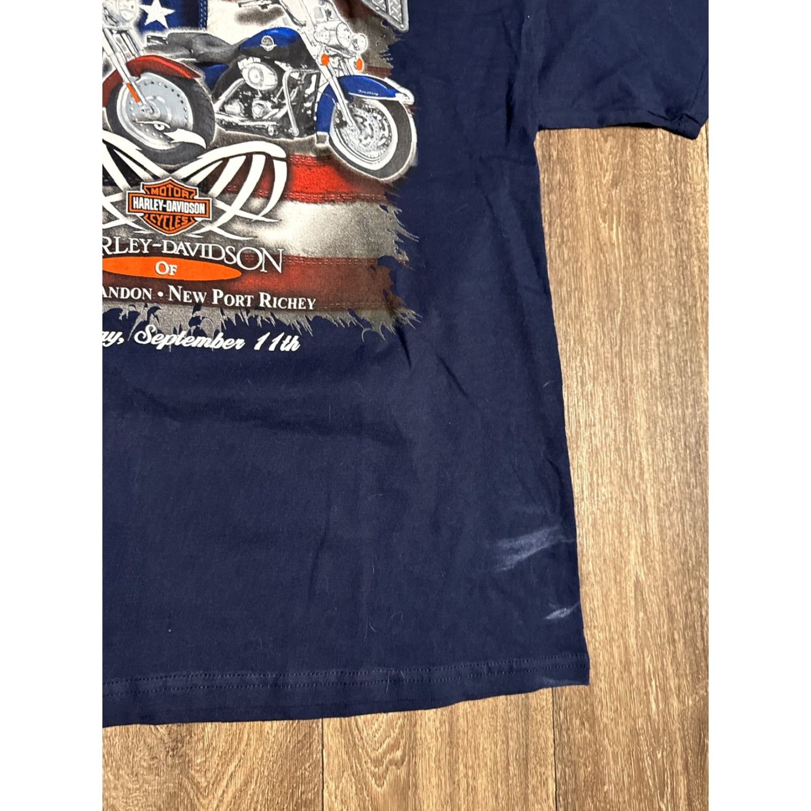 Harley Davidson VINTAGE Harley-Davidson T-Shirt Navy Blue Harley-Davidson Remembrance Day Biker Motorcycle Y2K XL Men Blue T-Shirt Mens 2000s Motorcycle Size US XL / EU 56 / 4 - 4 Thumbnail