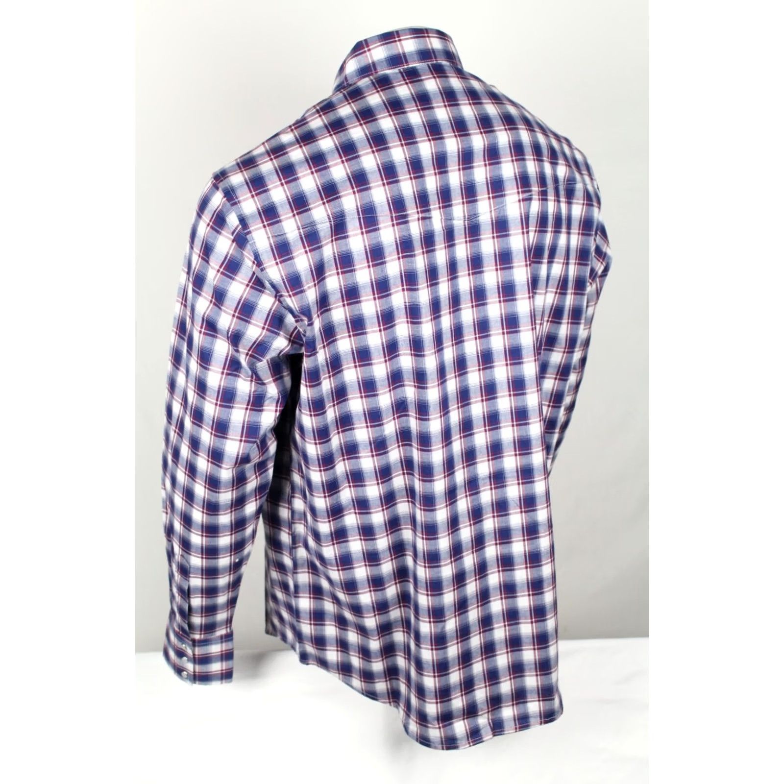 Wrangler Wrangler Men's Classic Fit Snap Button Long Sleeve Shirt Western Blue Red Plaid 2XL Size US XXL / EU 58 / 5 - 2 Thumbnail