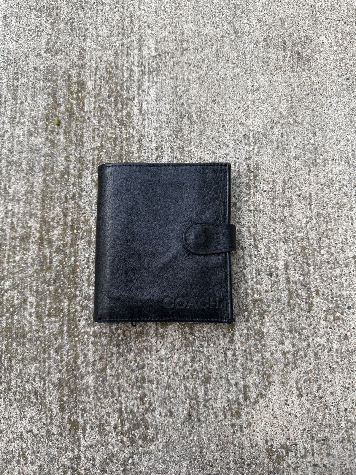 Coach vintage coach quad-fold genuine leather wallet - black Size ONE SIZE - 1 Thumbnail