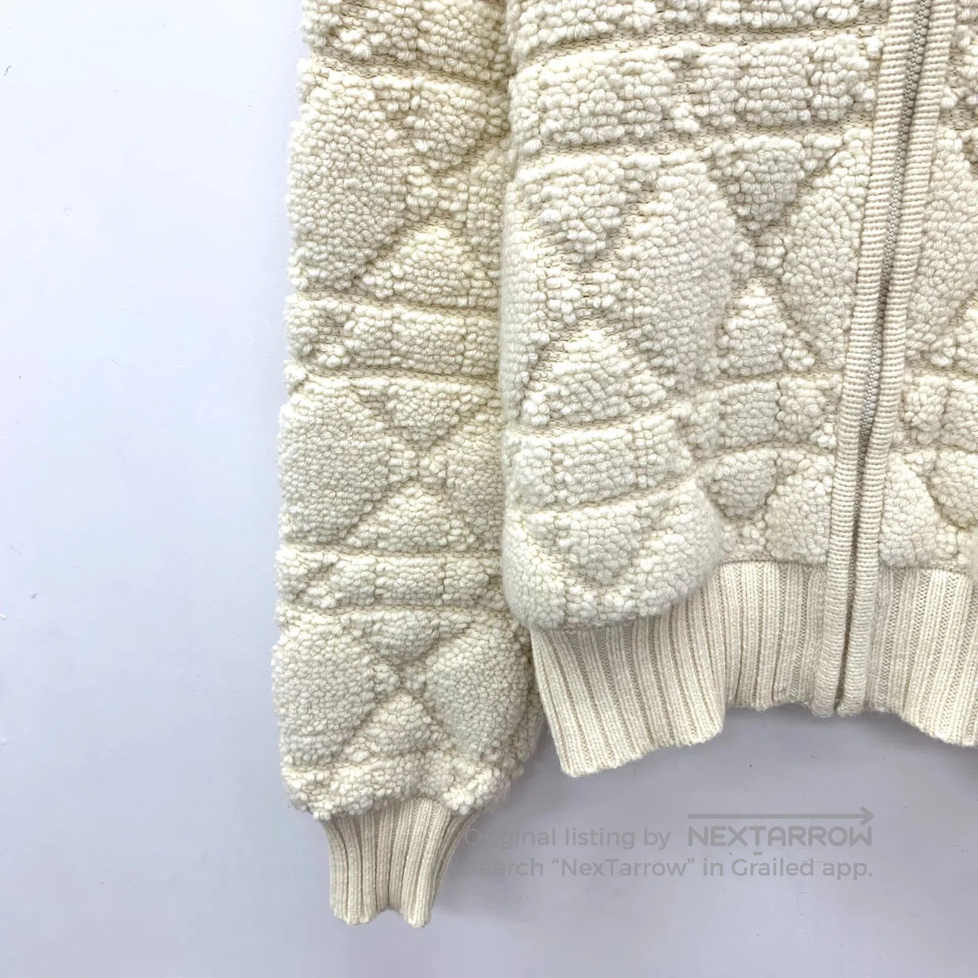Dior Dior Beige Herringbone Cotton Wool Stand Collar Zipper Lon Size XS / US 0-2 / IT 36-38 - 4 Thumbnail