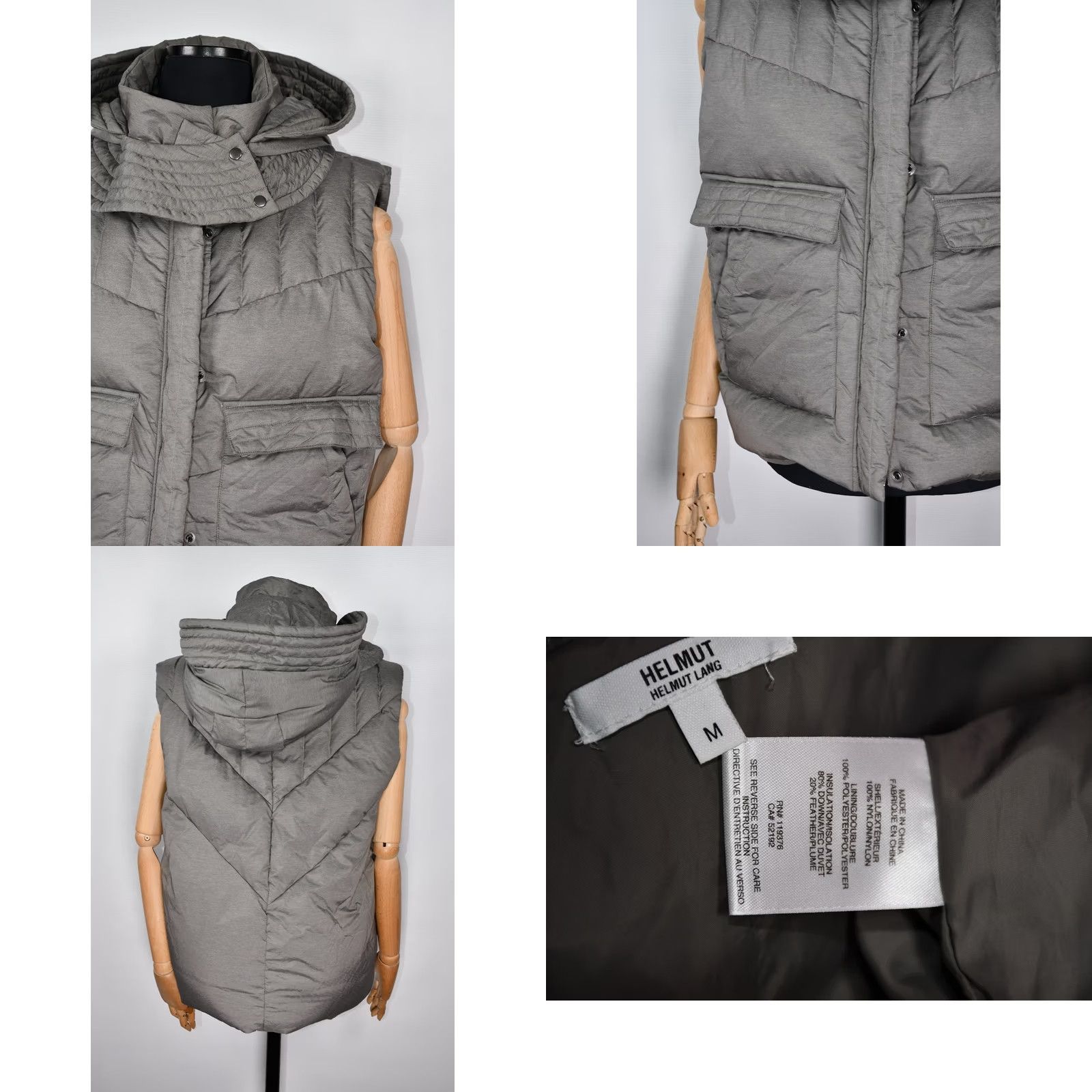 Helmut Lang HELMUT LANG Hooded Puffer Vest Women's M Gray Size M / US 6-8 / IT 42-44 - 9 Thumbnail