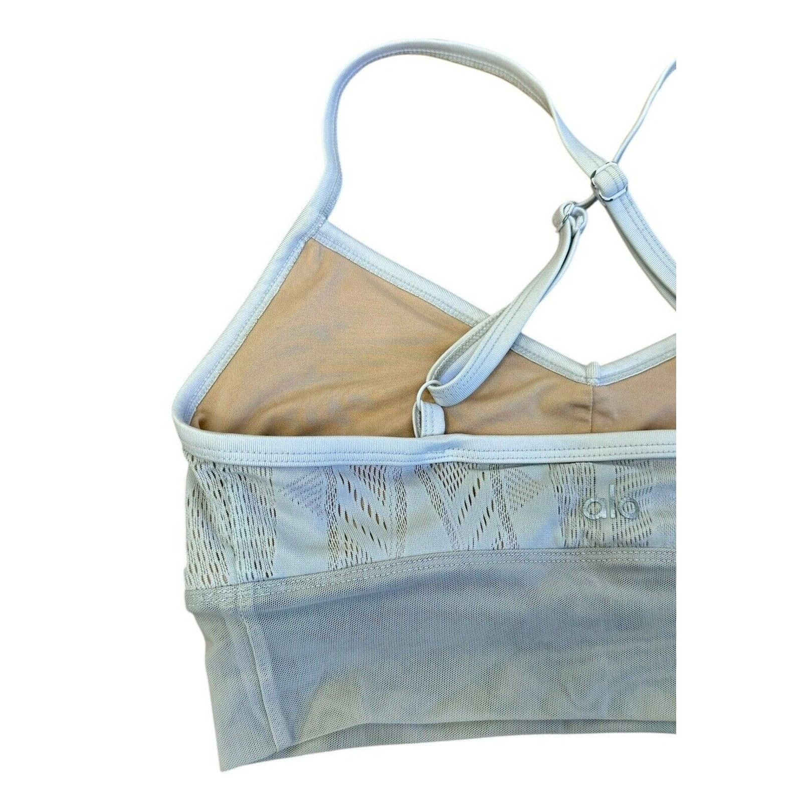 Alo ALO Yoga Aria Lace Overlay Bra Laser Cut Crop Top Size XS Size XS / US 0-2 / IT 36-38 - 6 Thumbnail