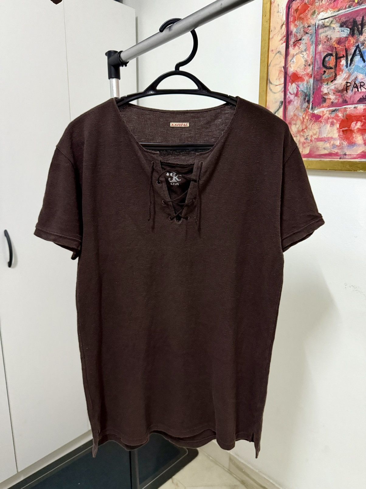 Kapital Kapital short-sleeve lace-up henley tshirt Size US M / EU 48-50 / 2 - 1 Thumbnail