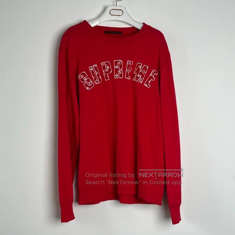 Louis Vuitton Louis Vuitton Supreme Signature Red Sweatshirt Size US L / EU 52-54 / 3 - 1 Thumbnail
