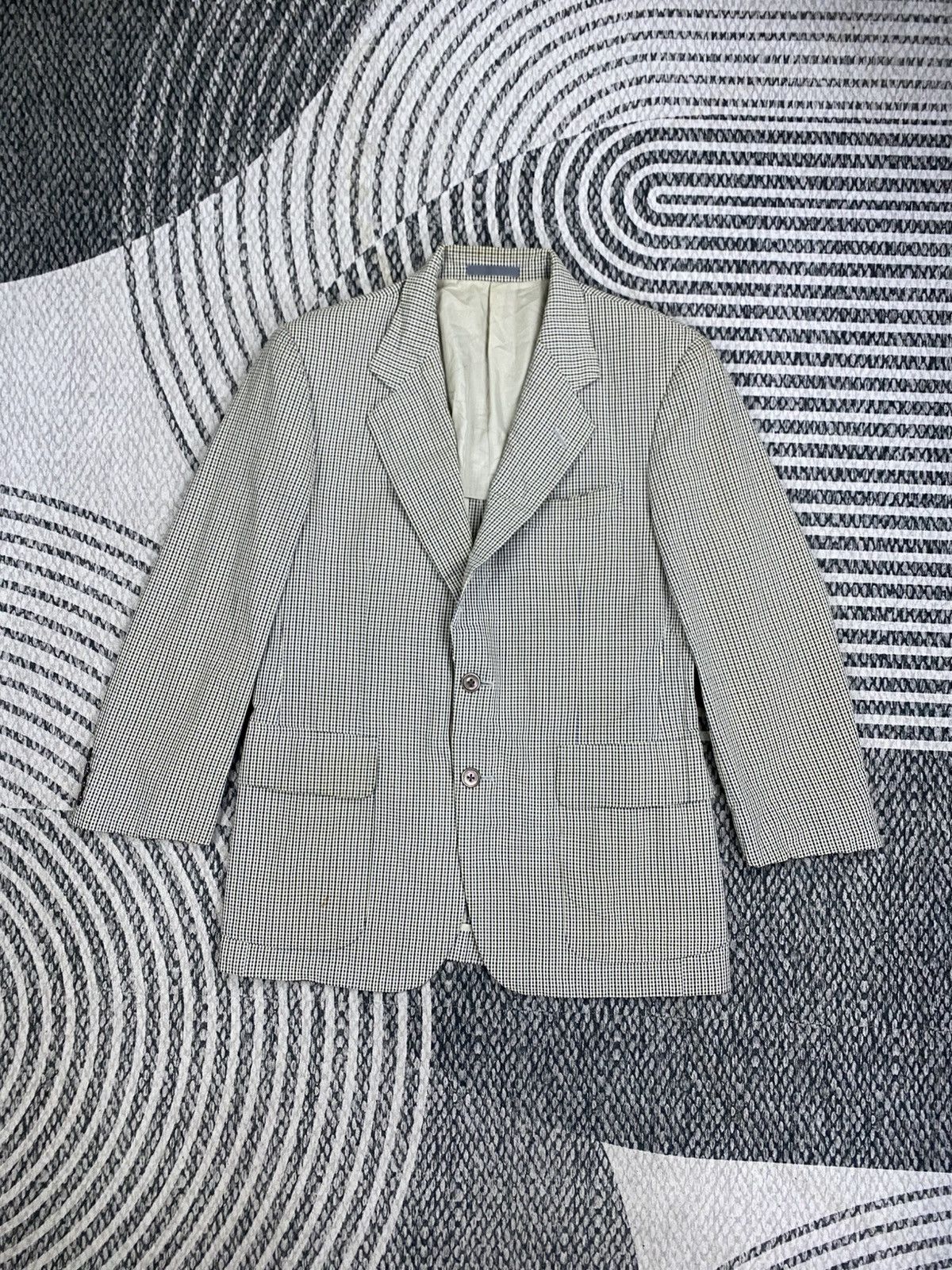 Burberry Vintage Burberrys Wool & Silk Checked Blazer Size US M / EU 48-50 / 2 - 1 Thumbnail