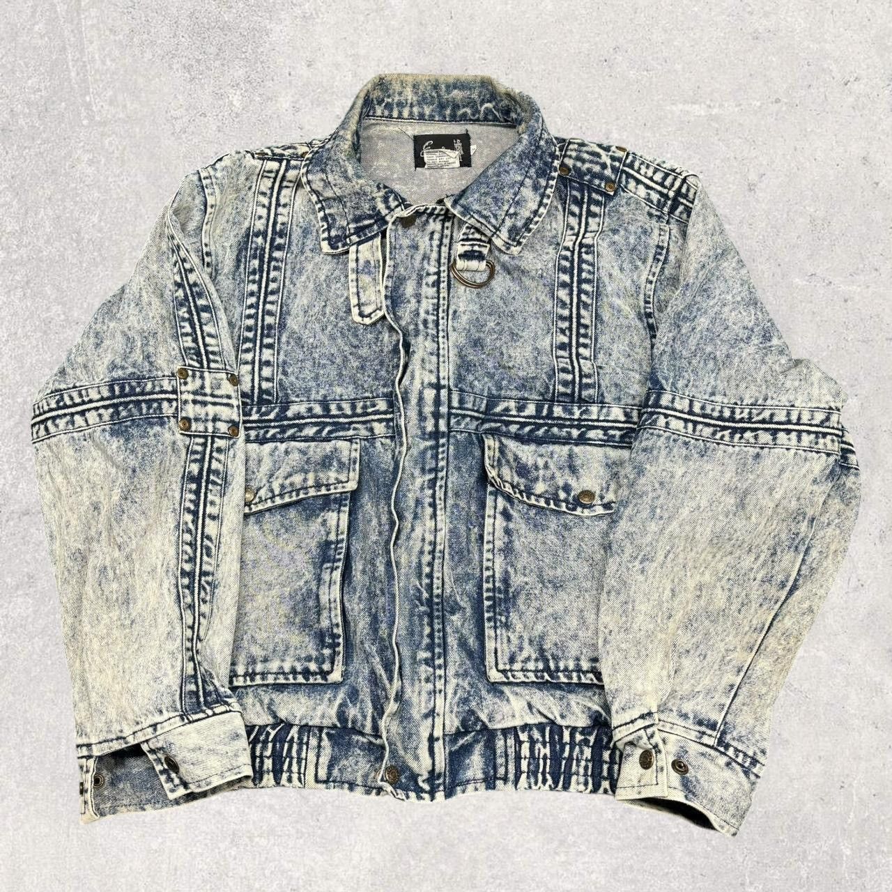 Vintage 1980s Vintage Acid Wash Denim Jacket Size US S / EU 44-46 / 1 - 1 Thumbnail