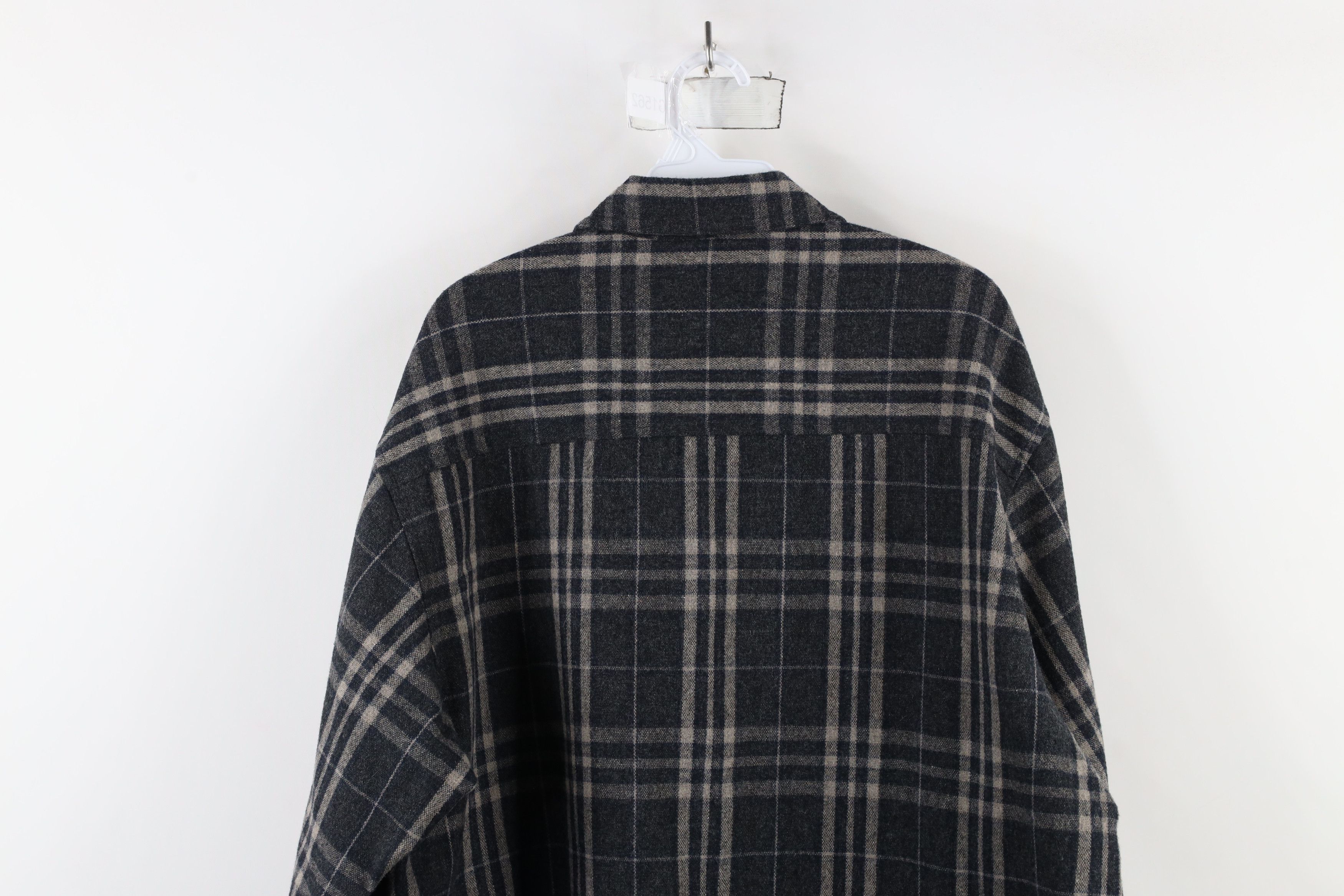 Vintage Vintage 90s Streetwear Wool Blend Collared Button Shirt Size US L / EU 52-54 / 3 - 11 Thumbnail