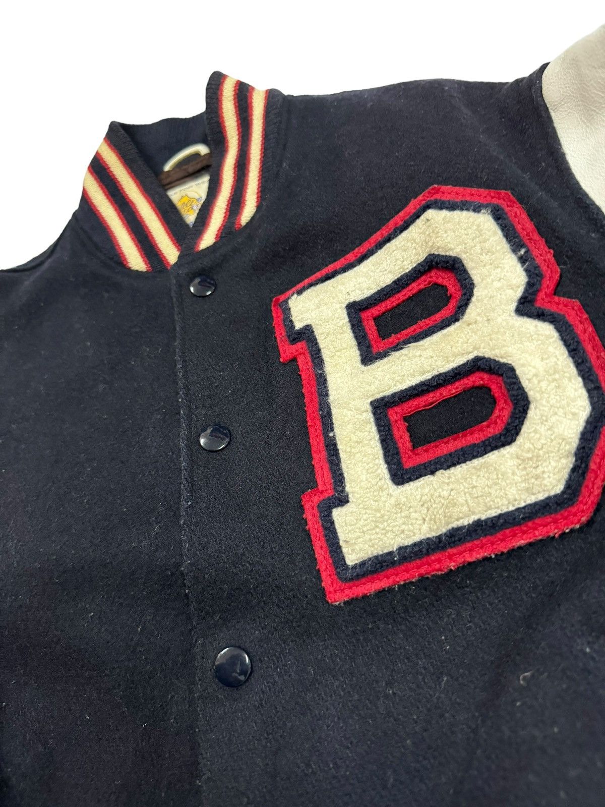 Vtg🔥80’s Golden Bear Wool Varsity Sleeve Leather Jacket