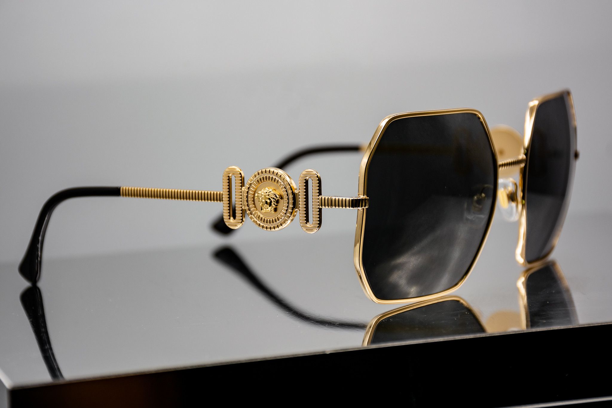 NEW Versace VE2248 - 100287 Black Gold Sunglasses