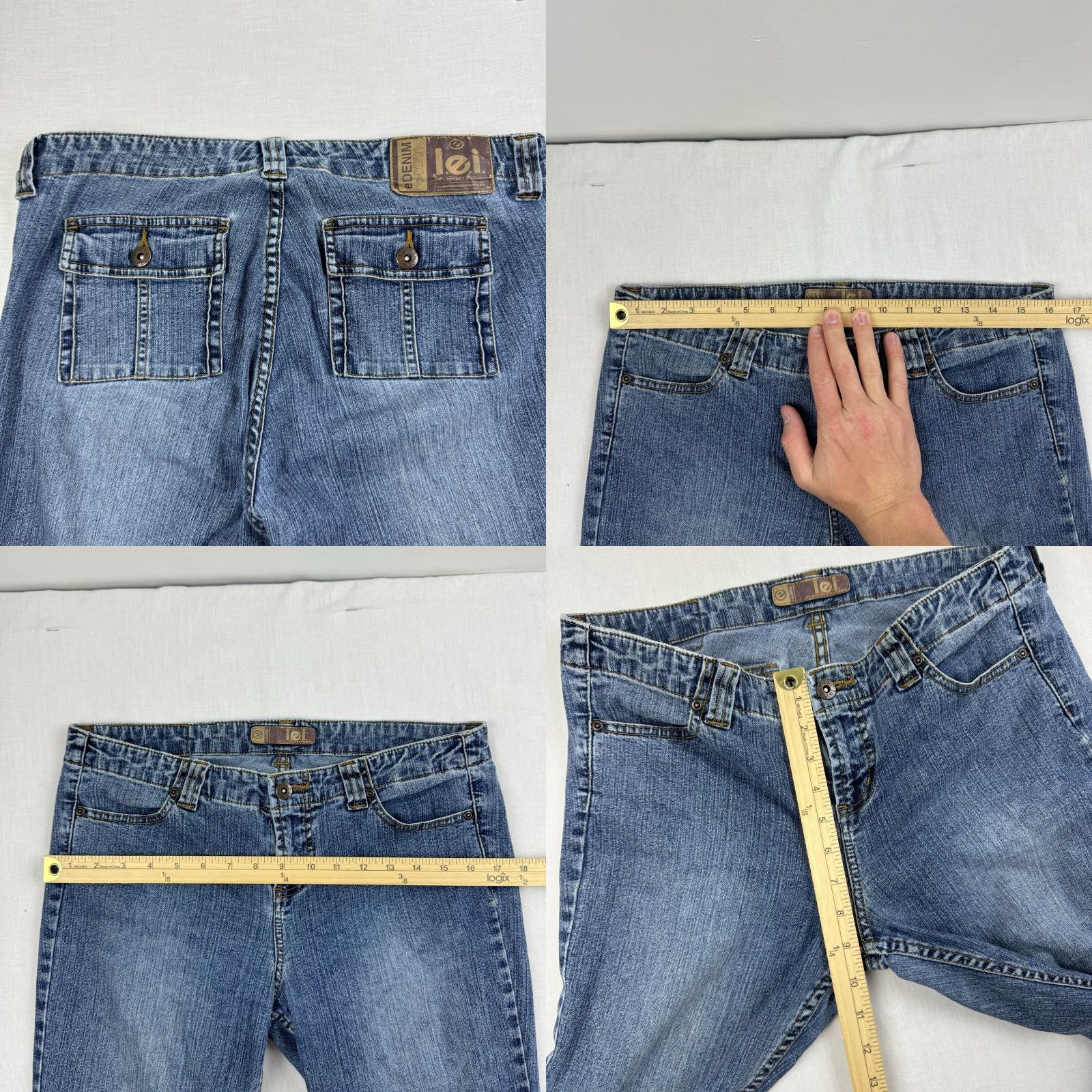 Vintage VINTAGE LEI Jeans Womens 11 Blue Flared Hipster Y2K Low Waist 2000s Jeans Girls Womens Size 32" / US 10 / IT 46 - 8 Thumbnail