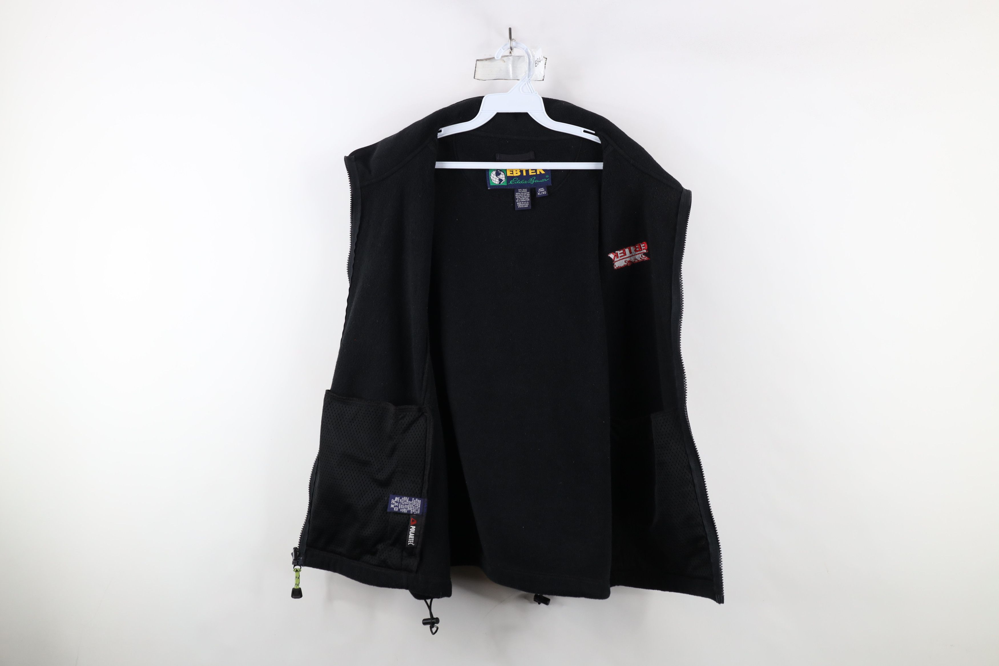 Eddie Bauer × Vintage Vintage 90s Eddie Bauer EbTek Fleece Vest Jacket Black USA Size US XL / EU 56 / 4 - 8 Thumbnail