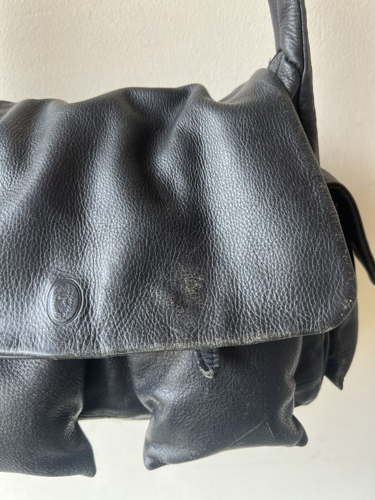 Leather Vintage ROSSI Florence Italy Faded Patina Cargo Sling Bag Size ONE SIZE - 17 Thumbnail