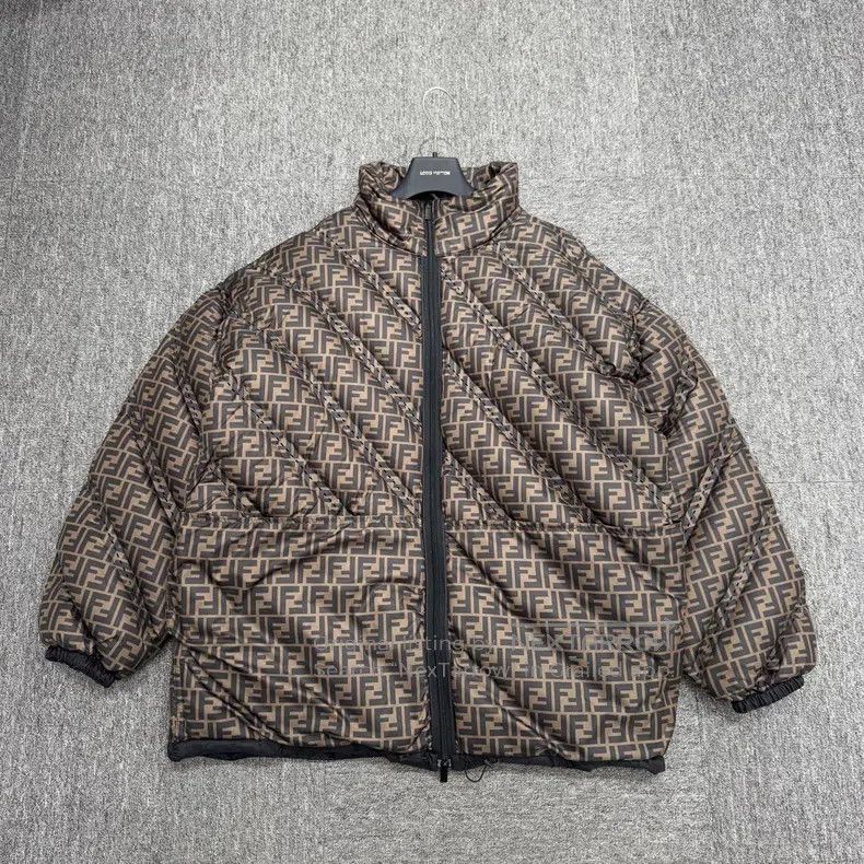 Fendi Double F Logo Embossed Down Jacket