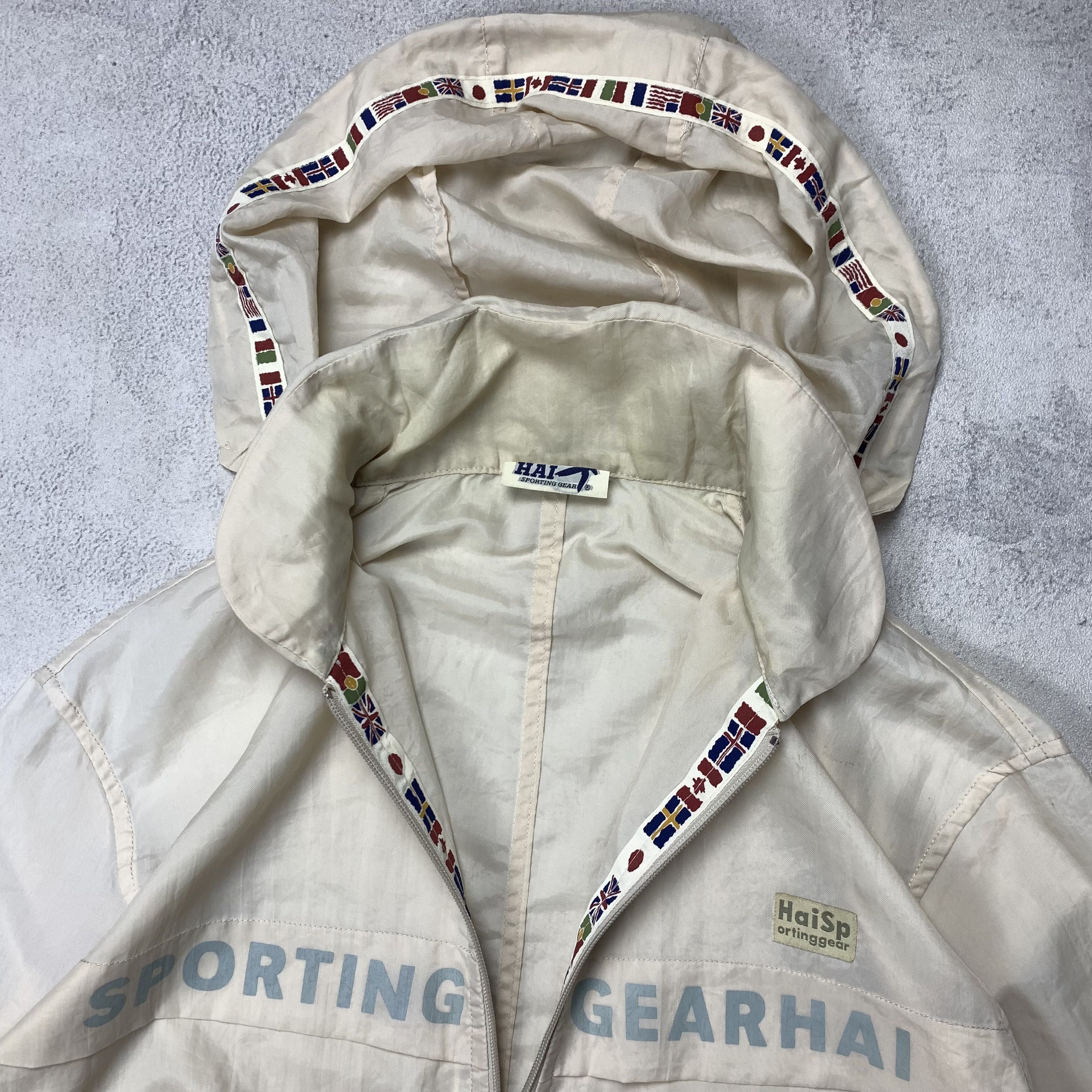 Vintage 90s Hai Sporting Gear Multi Flag Jacket Zip Up