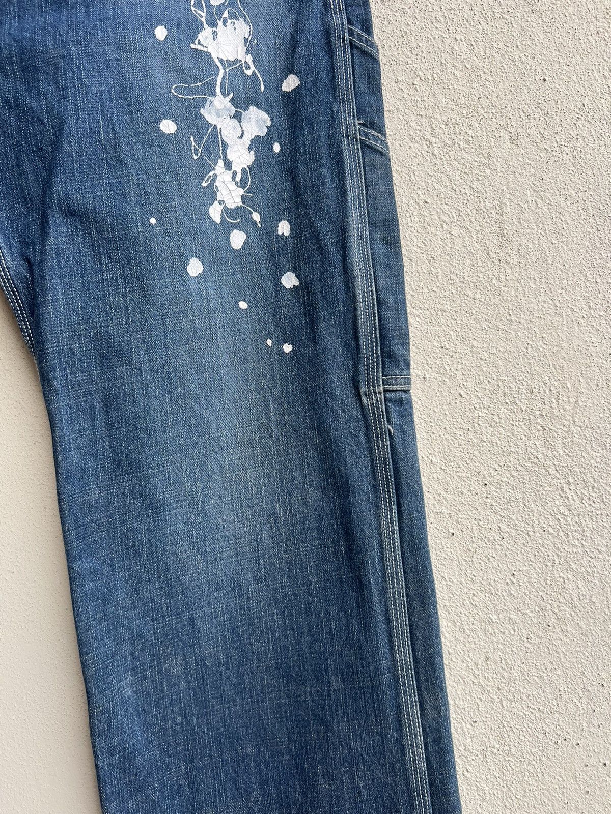 Vintage VTG REFER Japan Paint Splashed Distress Denim Cargo Jeans Size US 32 / EU 48 - 12 Thumbnail