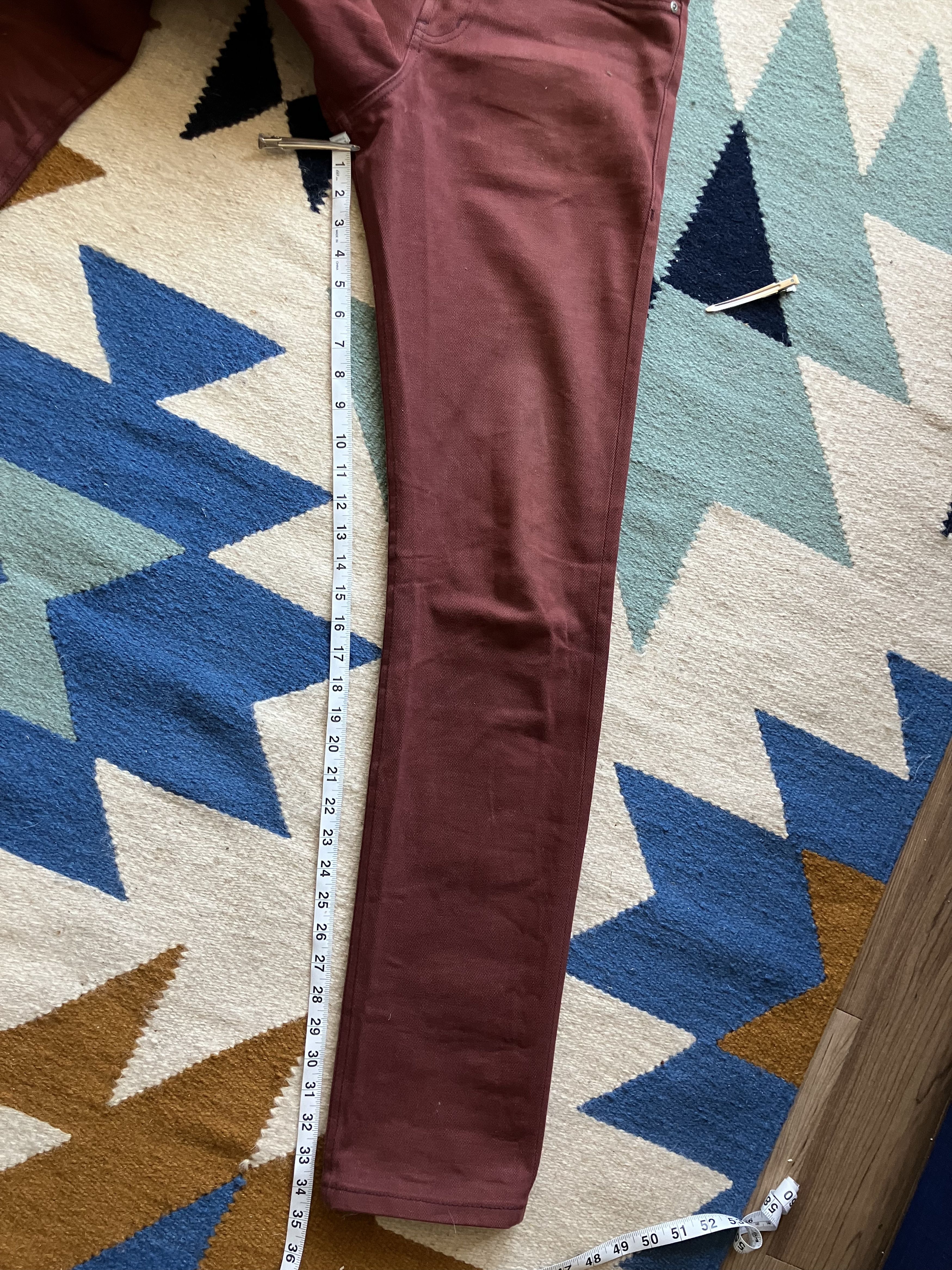 Naked & Famous Naked and Famous Weird Guy - Pomegranate x Brown Selvedge Size US 30 / EU 46 - 6 Thumbnail