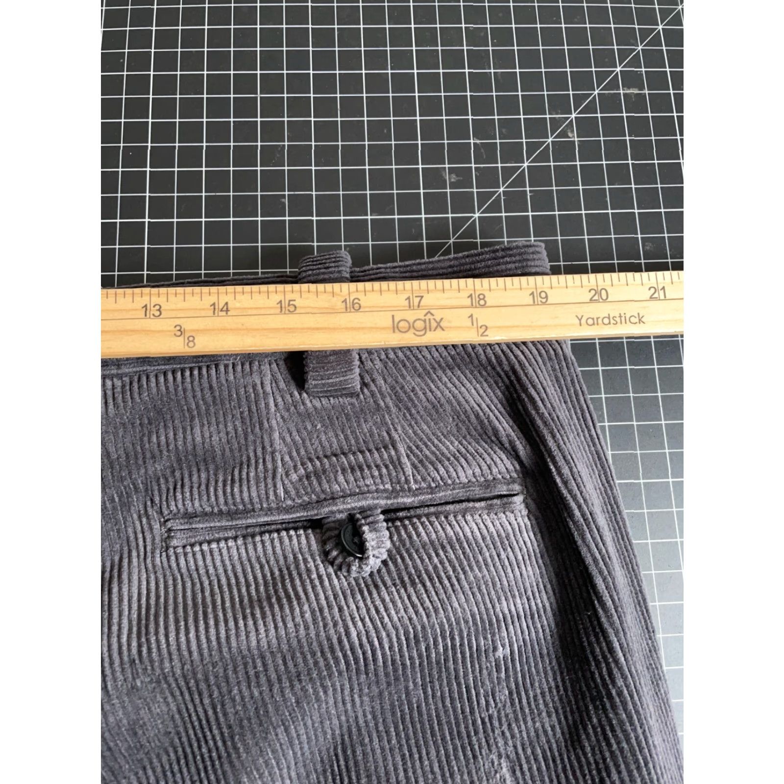Brooks Brothers VINTAGE: No Brooks Brothers Corduroy Pants Men 38 x 30 Gray Flat Front Wide Wale Tapered Cotton Elastane Buckle Zip Fly Chino 90s Preppy Retro Mens Size US 38 / EU 54 - 5 Thumbnail