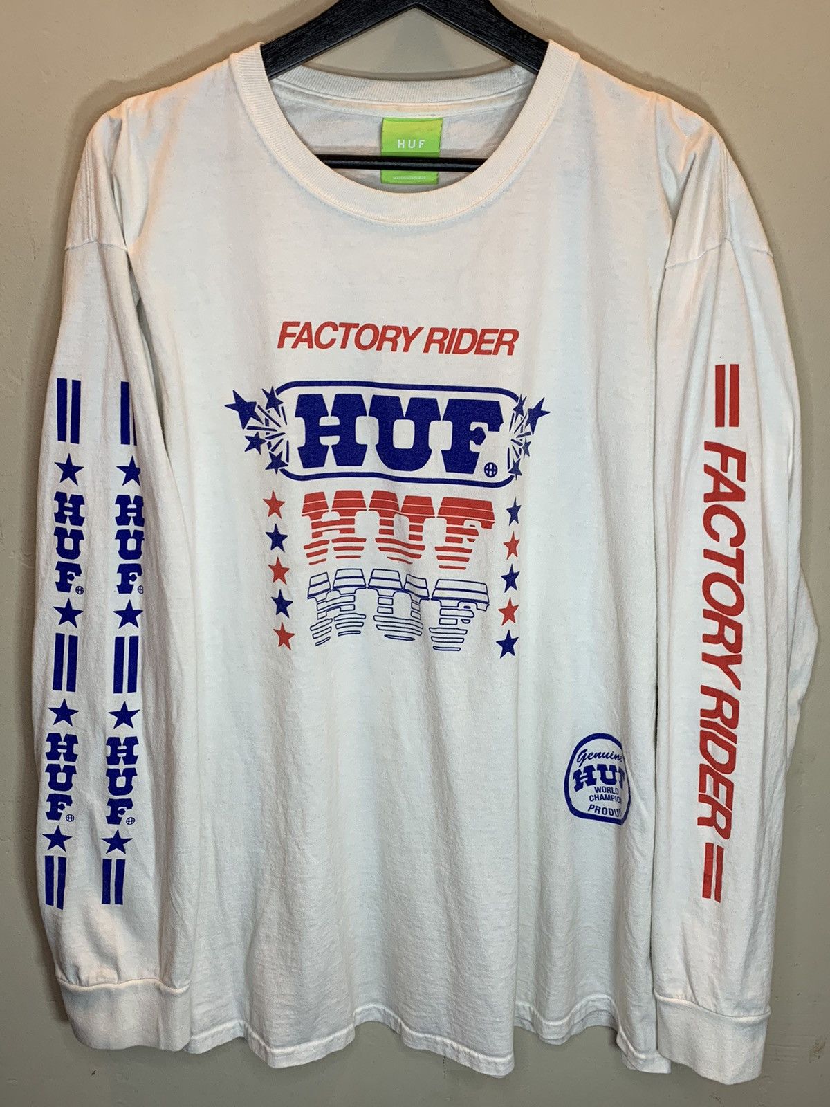 Huf RARE* Vintage HUF Factory Rider 20 Year Anniversary LS Shirt Size US XL / EU 56 / 4 - 1 Thumbnail