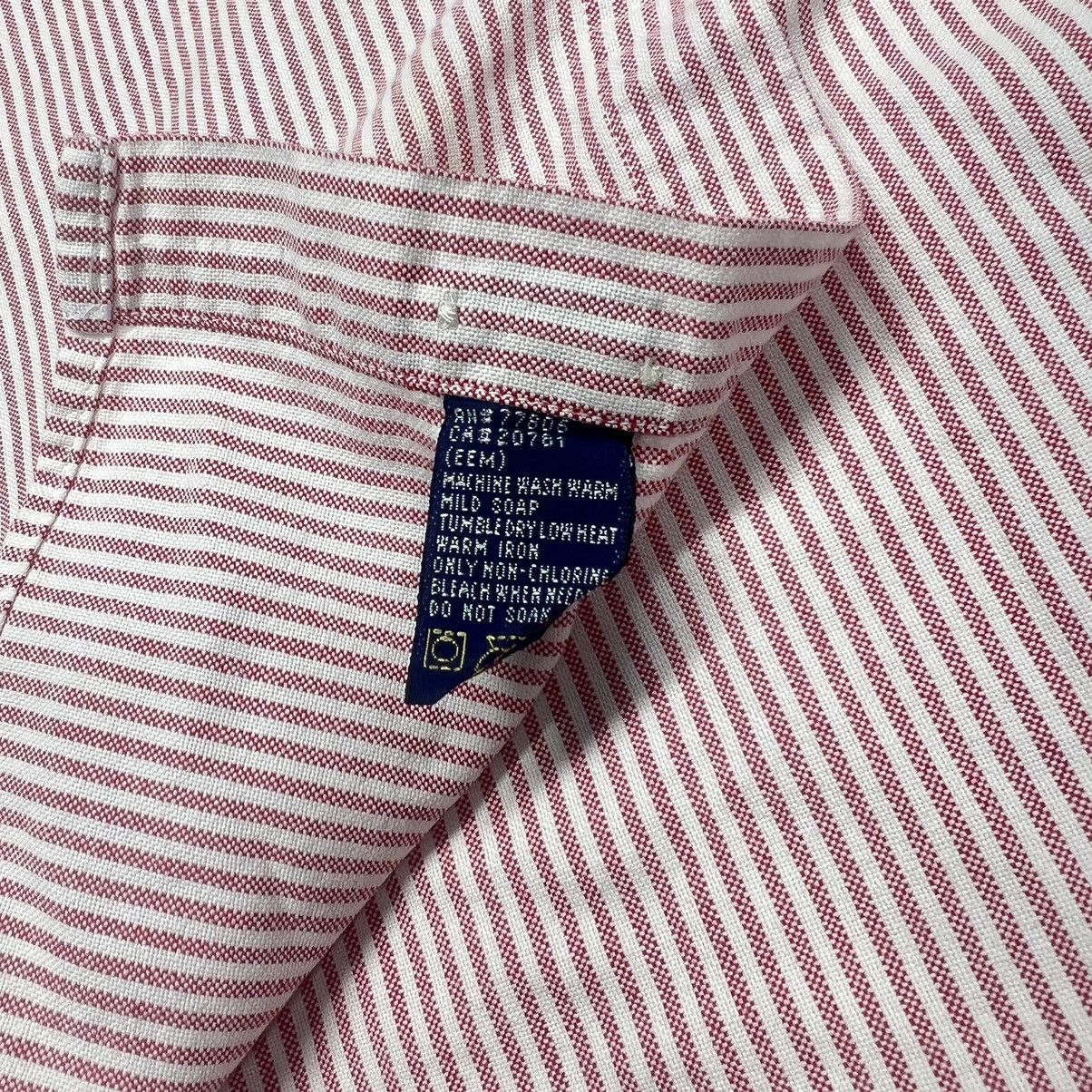 Tommy Hilfiger × Vintage VTG Tommy Hilfiger Button Down Shirt White Red Striped Size US L / EU 52-54 / 3 - 10 Thumbnail