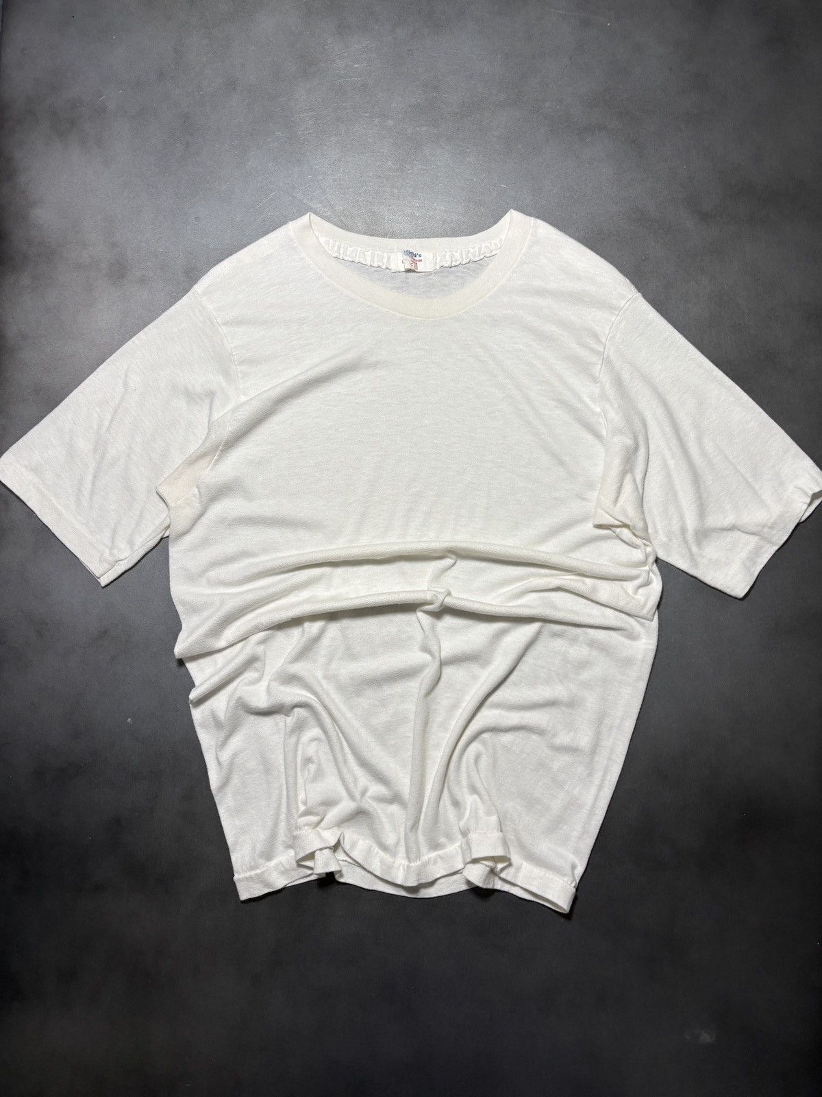 Vintage 1970s Vintage Blank Tee 1980s Stanfields Thrashed Distressed Size US M / EU 48-50 / 2 - 2 Thumbnail