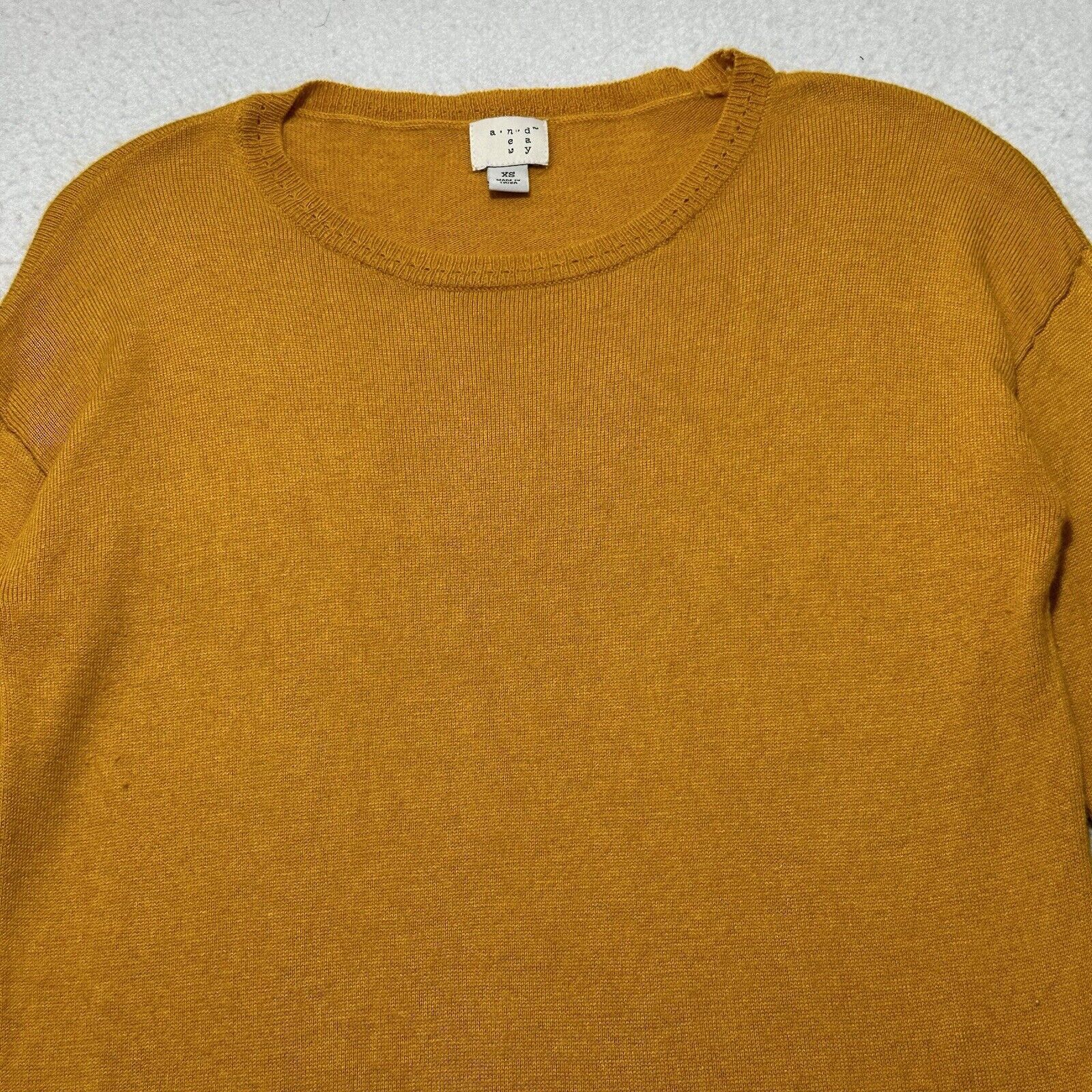 Other A New Day XS Mustard Yellow Crewneck Sweater Modal Blend Size XS / US 0-2 / IT 36-38 - 2 Thumbnail