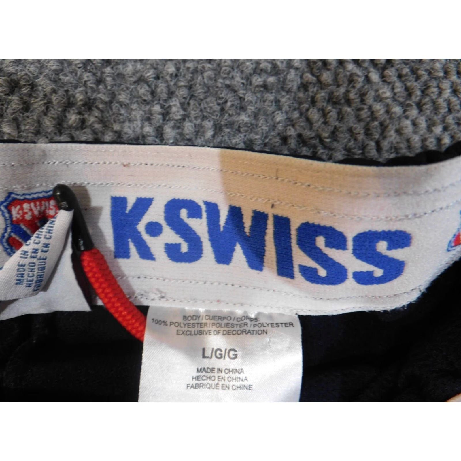 K-Swiss K-Swiss Track Pants Mens L Blue Vintage Style Classic Performance Snap Camouflage Knit Polyester Straight Inseam 30 Size US 33 - 4 Thumbnail
