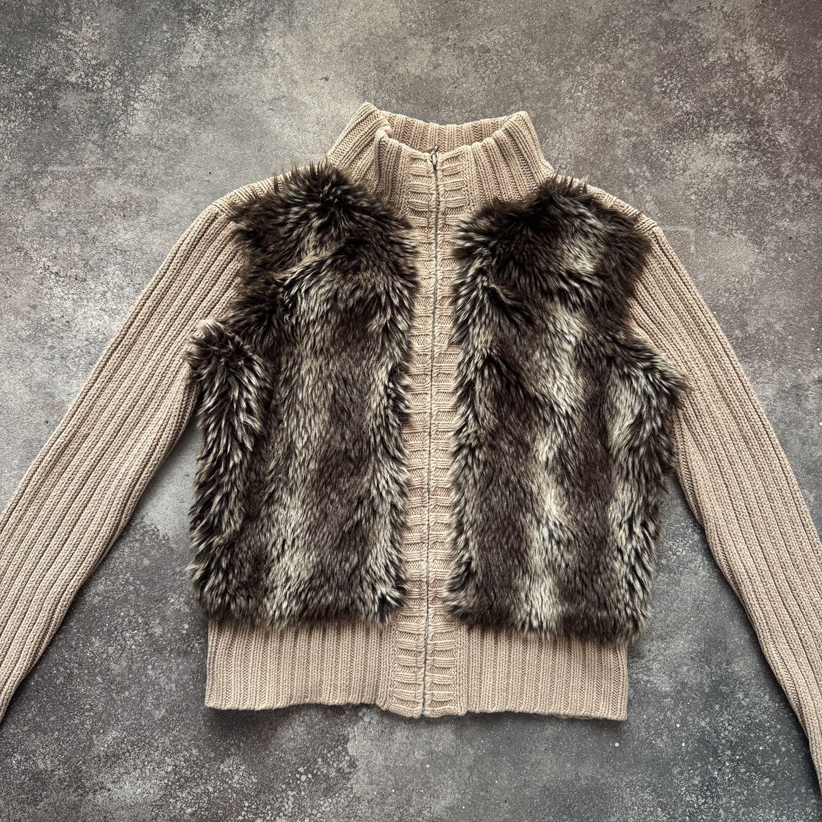 Hysteric Glamour Japanese Style Vintage Faux Fur Knit Zip Sweater Size M / US 6-8 / IT 42-44 - 4 Thumbnail