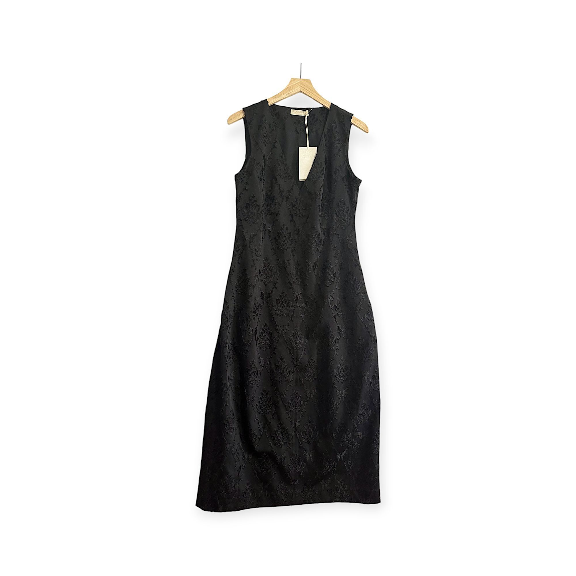 Ulla Johnson Elara Black Textured Midi Dress, Size 6, New wi
