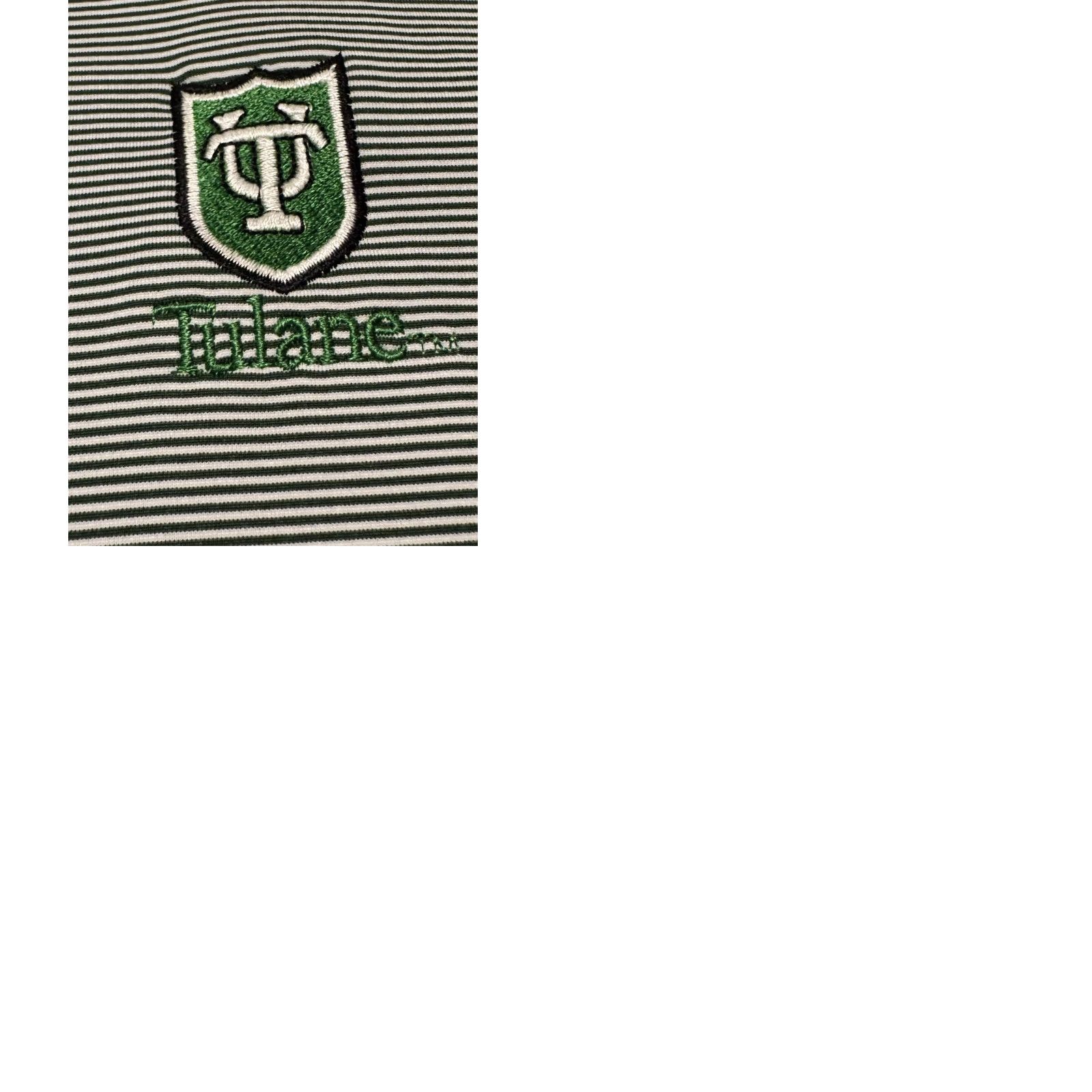 Peter Millar VINTAGE Peter Millar Tulane University Green Wave Polo Shirt XL Summer Comfort Stripe Mens XL Green Polo University Shirt Size US XL / EU 56 / 4 - 9 Thumbnail