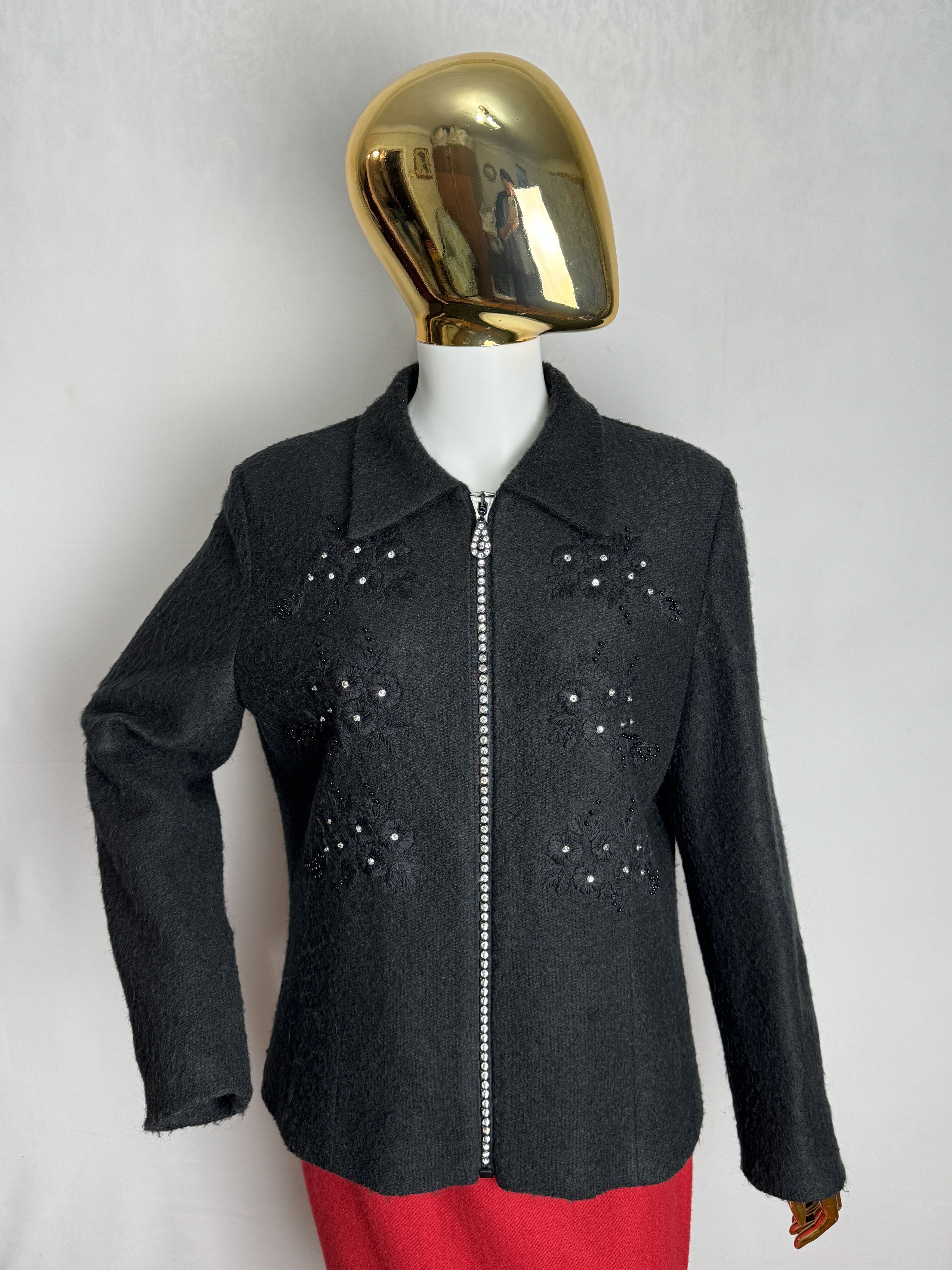 Swarovski Vintage Swarovski embellished women’s wool-mohair jacket Size L / US 10 / IT 46 - 5 Thumbnail