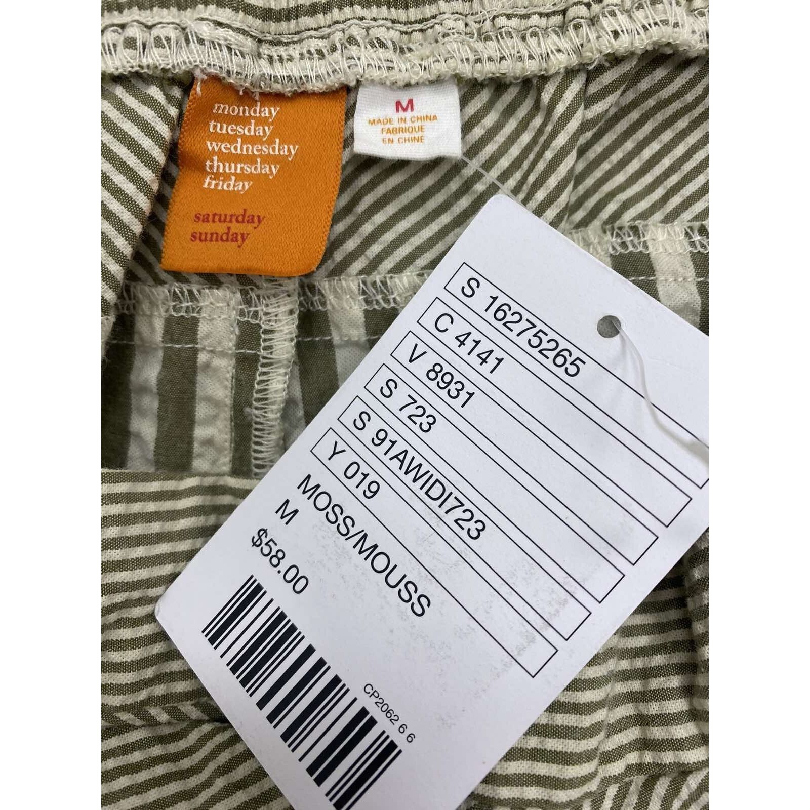 Anthropologie Anthropologi Monday Tuesday Striped Crop Easy Pant M A000613 Size 24" / US 00 / IT 34 - 3 Thumbnail