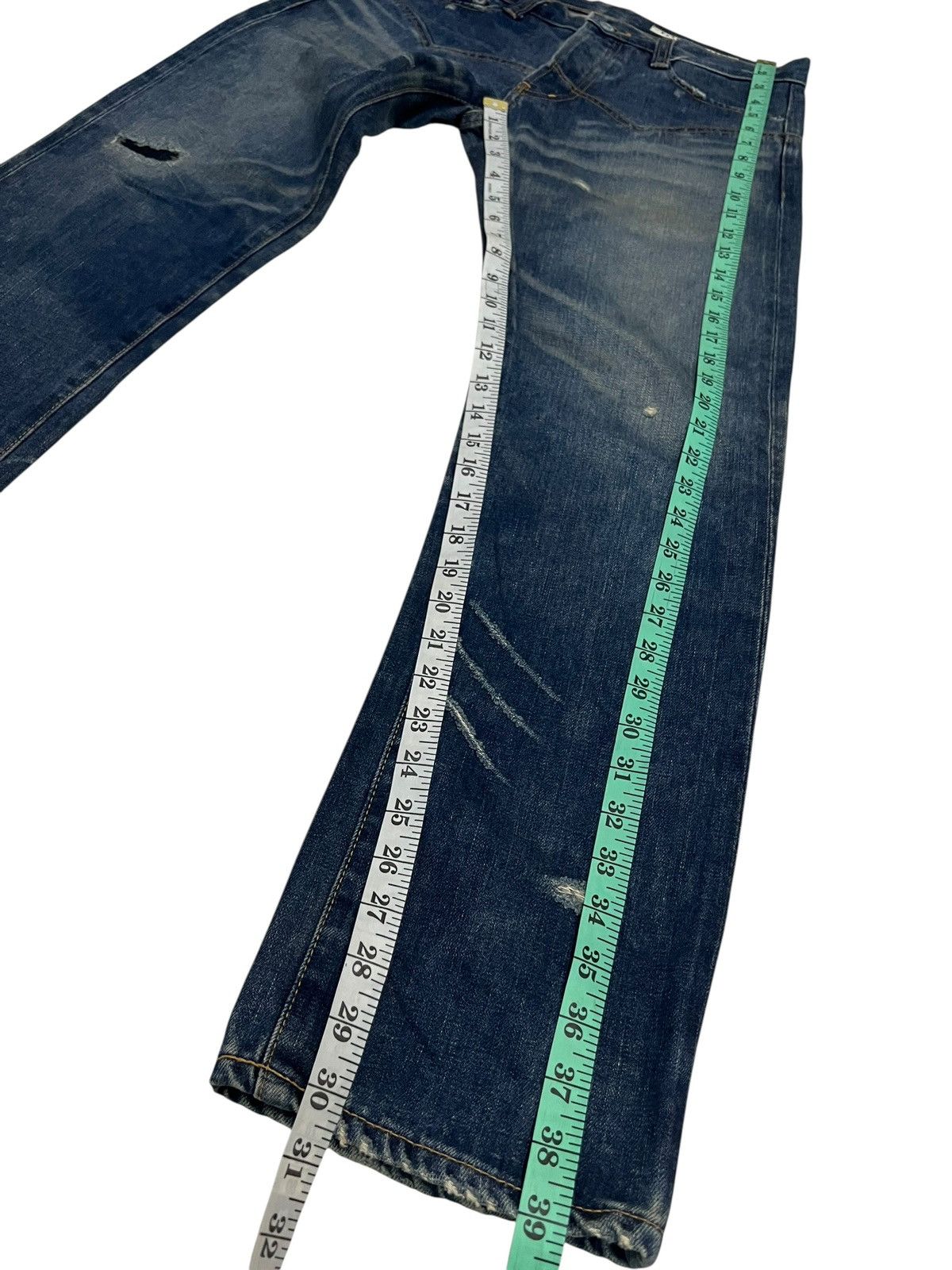 Issey Miyake VINTAGE SUNAOKUWAHARA SELVEDGE DISTRESSED ISSEY MIYAKE JEAN Size US 31 - 20 Thumbnail