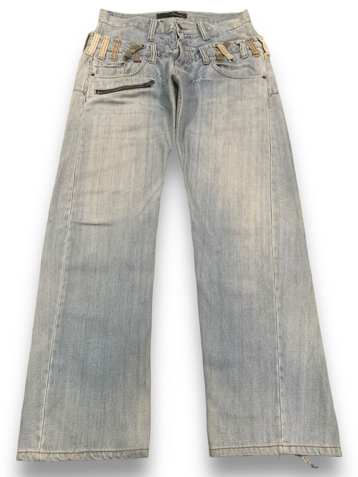 If Six Was Nine Vintage Japanese Handcrafted Double Waist Punk Style Jeans Size US 30 / EU 46 - 1 Thumbnail