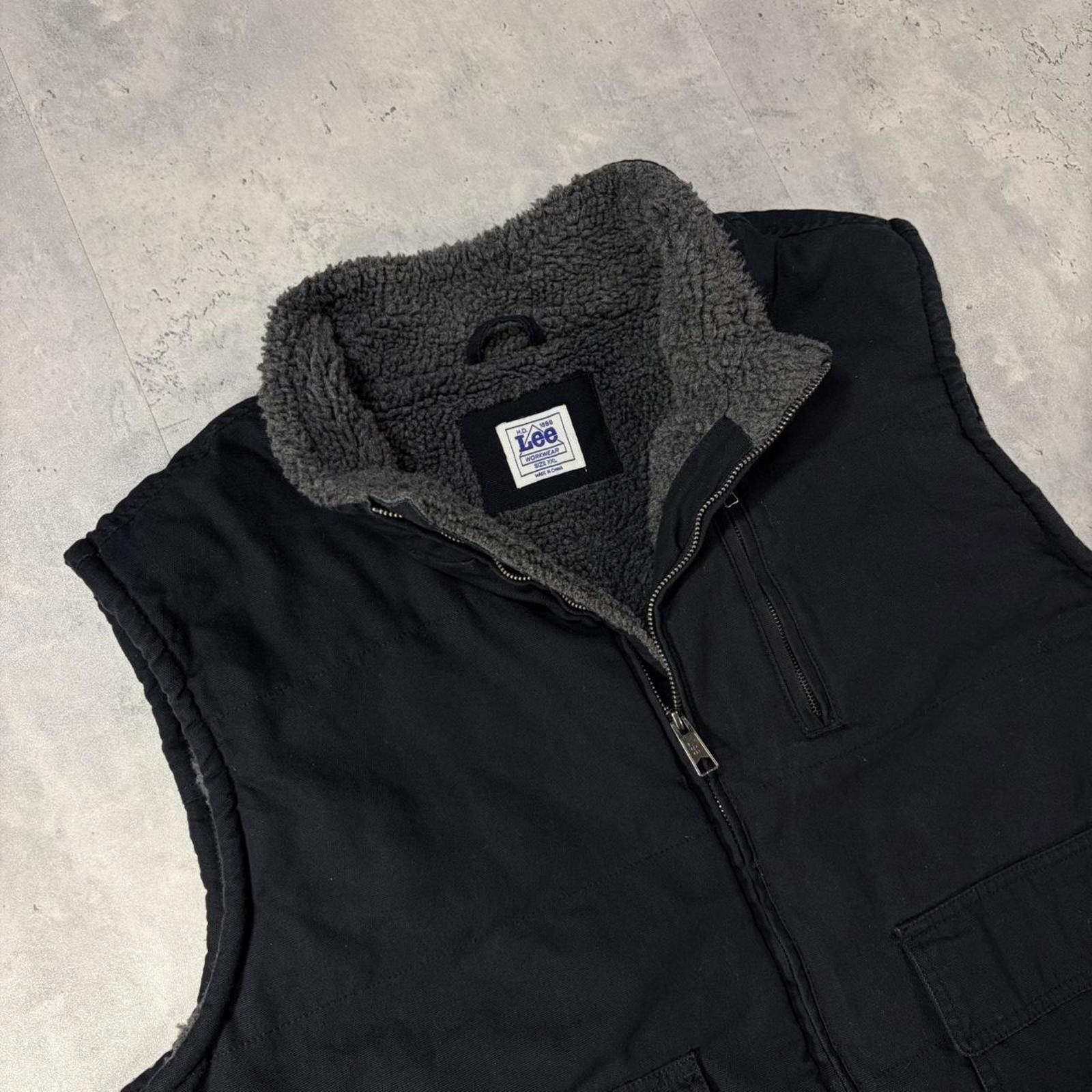 Lee Y2K Black Lee Sherpa Lined Workwear Vest Size US XXL / EU 58 / 5 - 5 Thumbnail