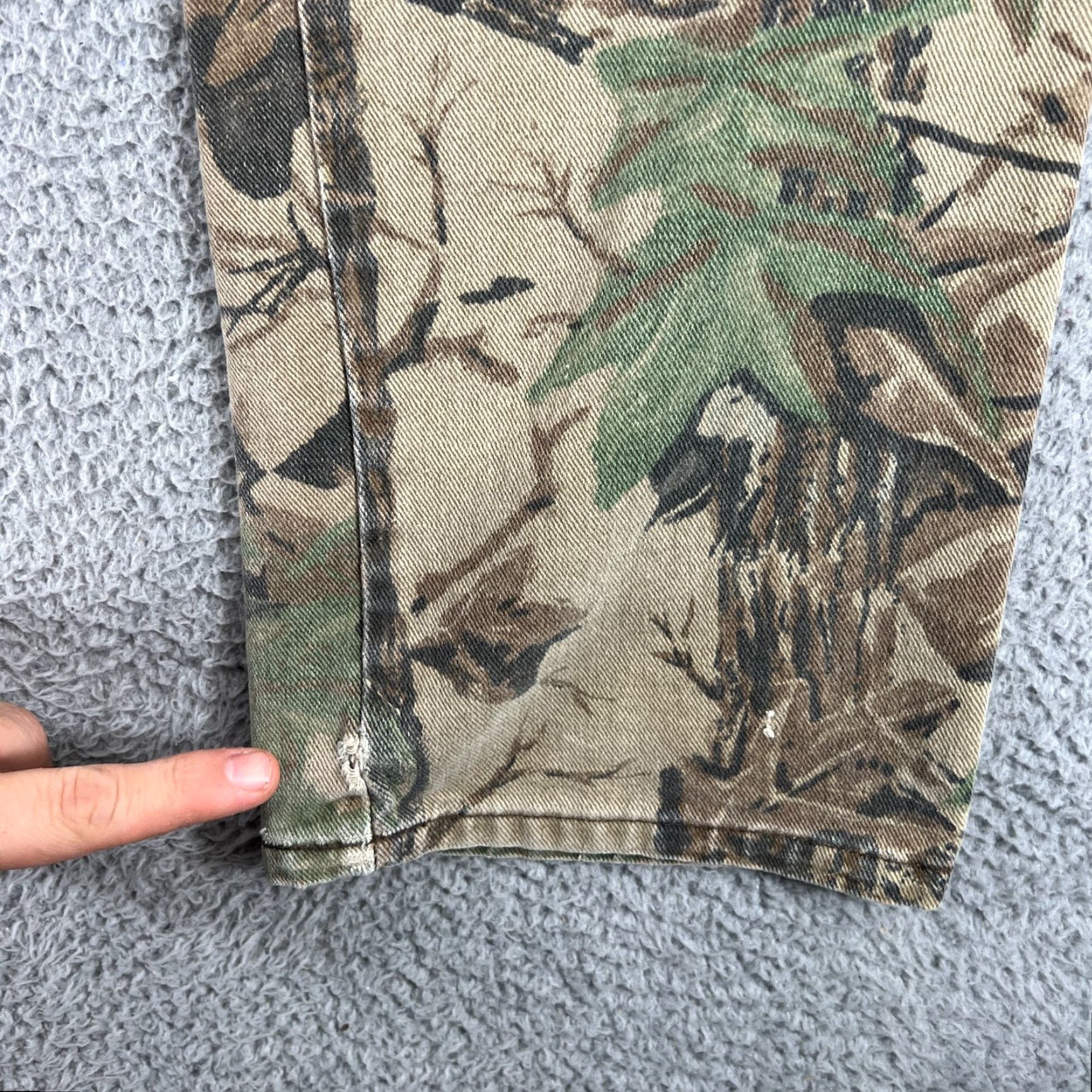 Realtree VINTAGE Duxbak Jeans Mens 34 Denim Jeans Camouflage 90s Grunge Pockets 5-Pocket Belt Loops Brown Size US 34 / EU 50 - 3 Thumbnail