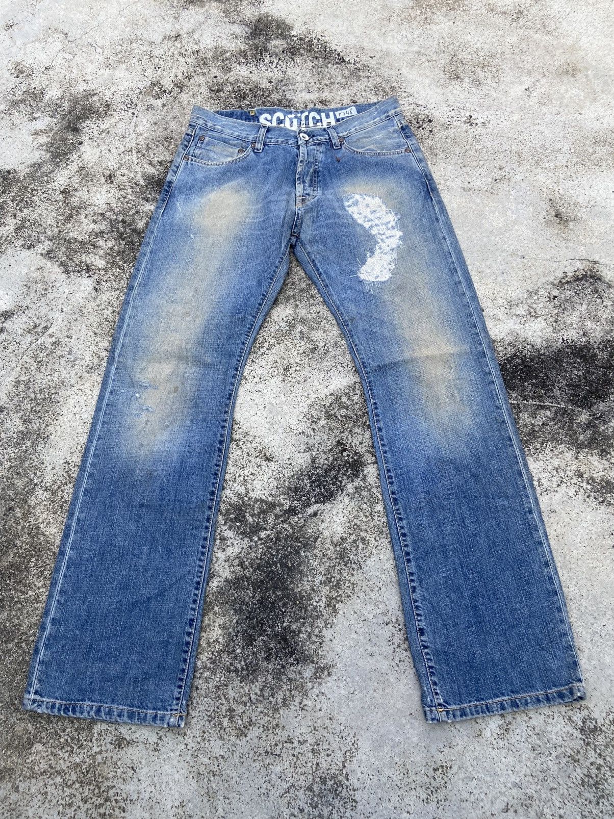 Japanese Brand Scotch Distressed Denim Pant Size US 31 - 1 Thumbnail