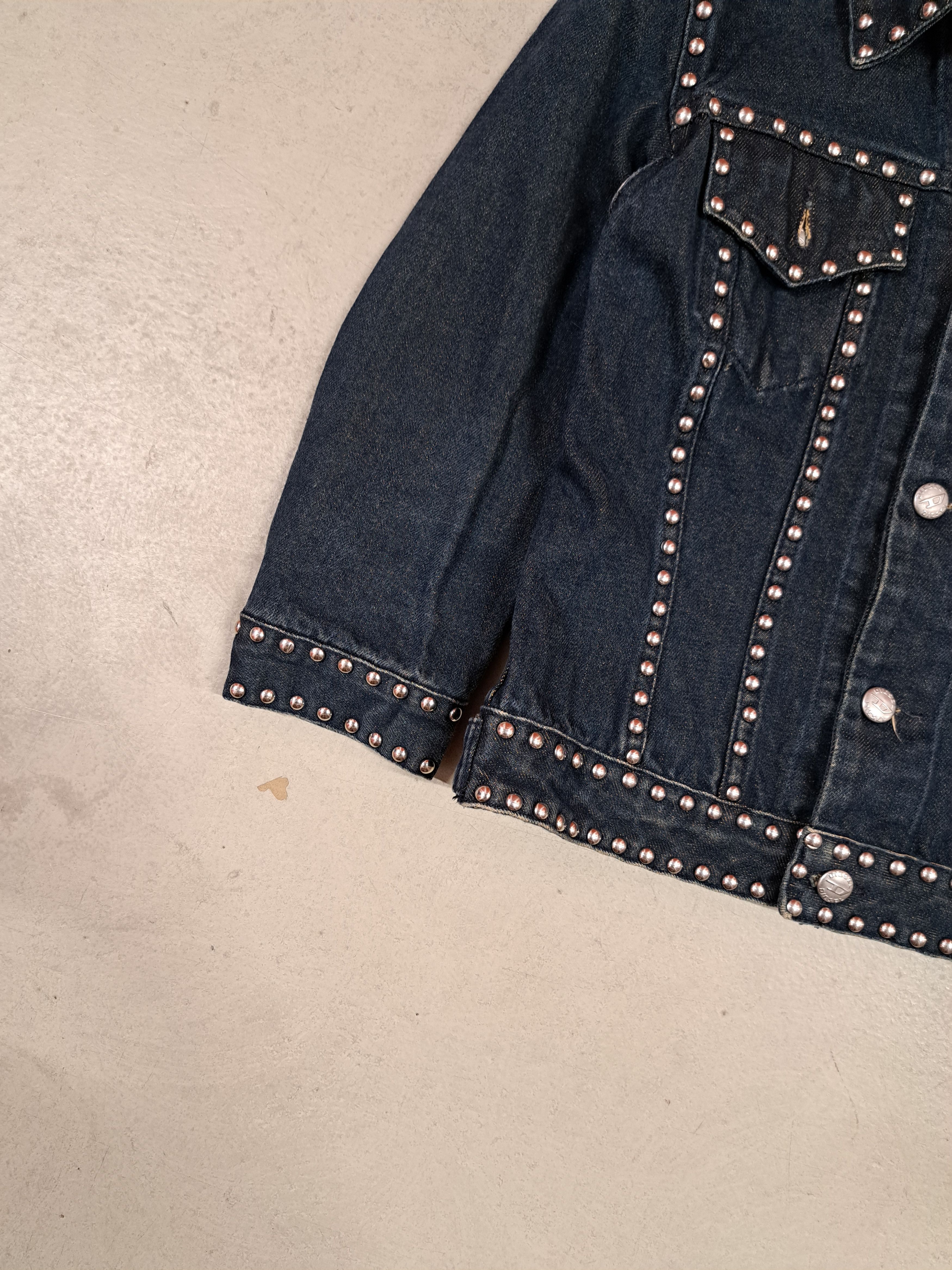 Diesel Vintage y2k Diesel Sick Cropped Studded Denim Jacket Size S / US 4 / IT 40 - 2 Thumbnail