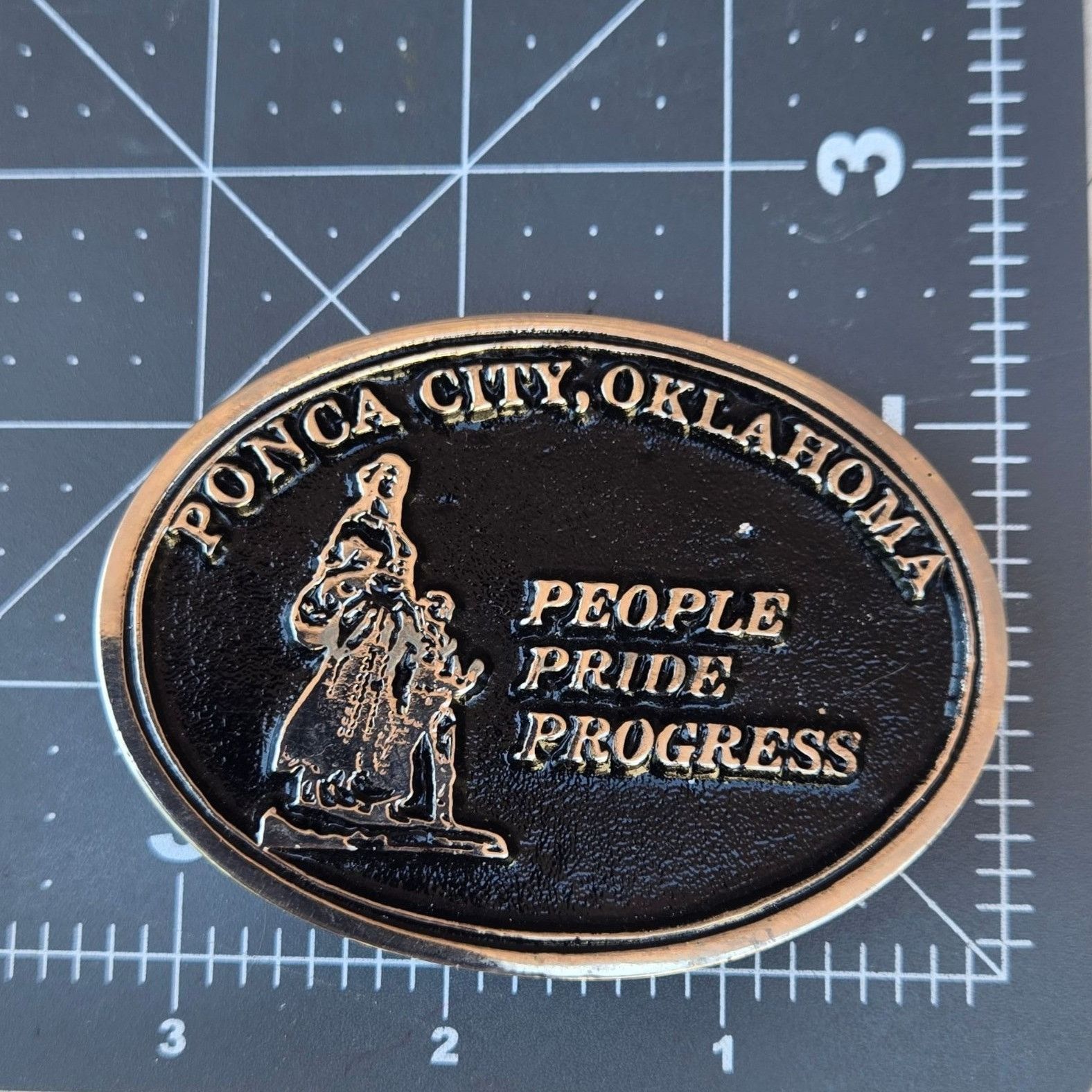 Other Ponca City Oklahoma Belt Buckle Pioneer Woman Ok Landmark Vi Size ONE SIZE - 10 Thumbnail