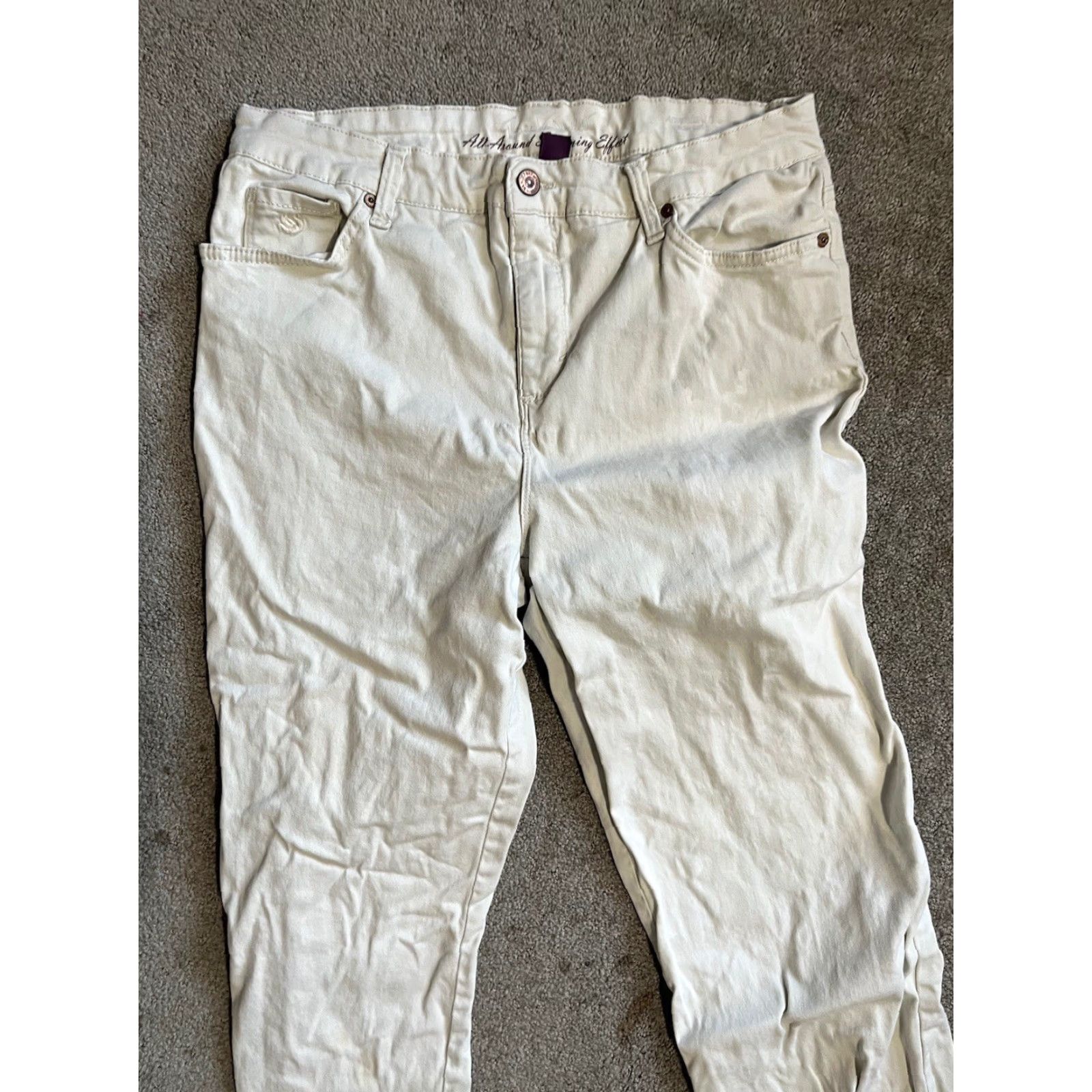 Gloria Vanderbilt Gloria Vanderbilt Jeans Womens 12 Beige All Around Slimming Amanda High Rise Size 34" / US 12 / IT 48 - 2 Thumbnail