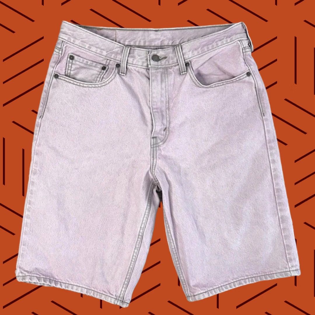 Levi's Levi's 469 Bermuda Shorts Men Purple Denim 32 12" Inseam Baggy Loose Fit Take A Trip Size US 32 / EU 48 - 1 Thumbnail