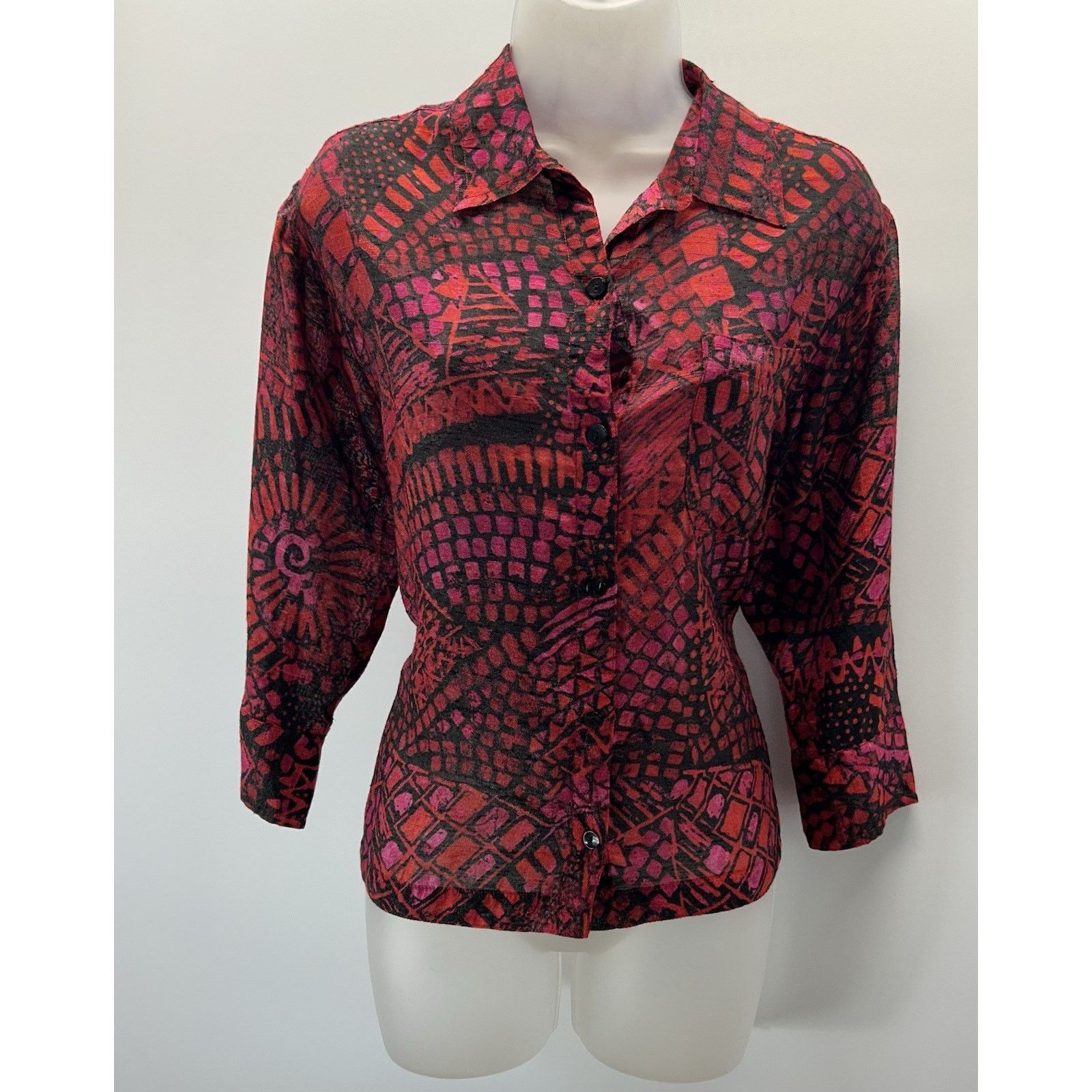 Chicos Chico's Mosaic Print Blouse Size 0 Sm. 42" Bust Size S / US 4 / IT 40 - 1 Thumbnail