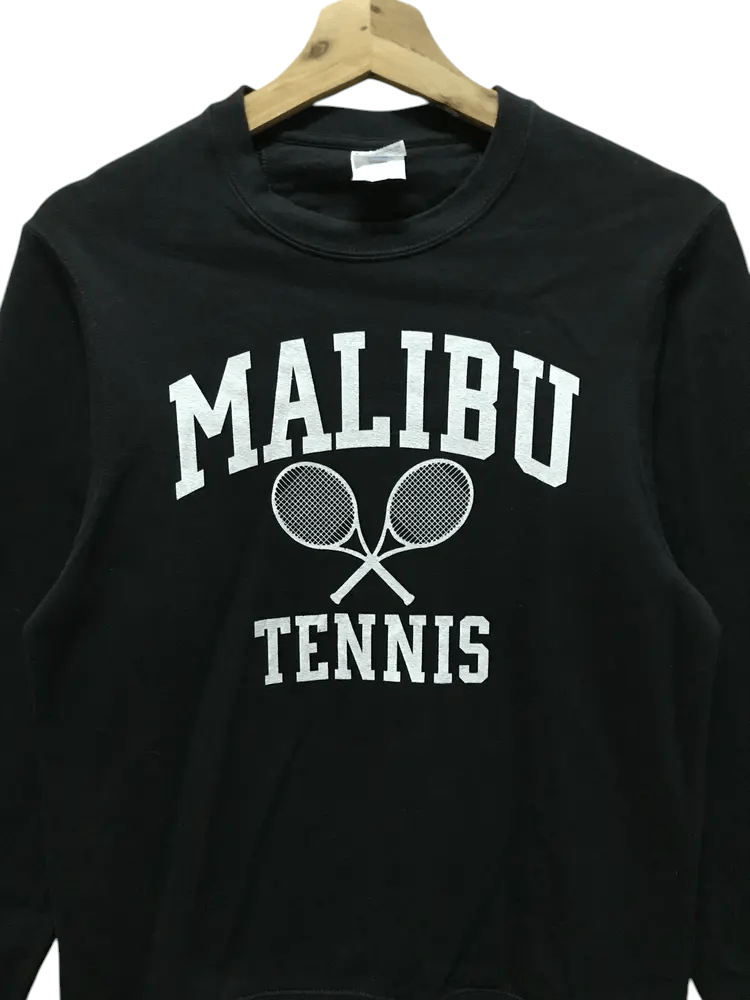Port & Company Vintage 90's Malibu Tennis Sweatshirts Size US S / EU 44-46 / 1 - 3 Thumbnail