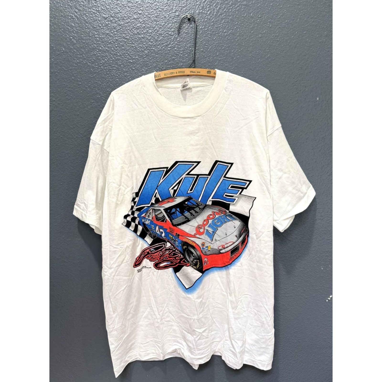 Fruit Of The Loom VINTAGE NASCAR Kyle Petty Coors Light Racing Team Tee Shirt Shirts 2XL White Mens 90s Sportswear Beach Size US XXL / EU 58 / 5 - 3 Thumbnail