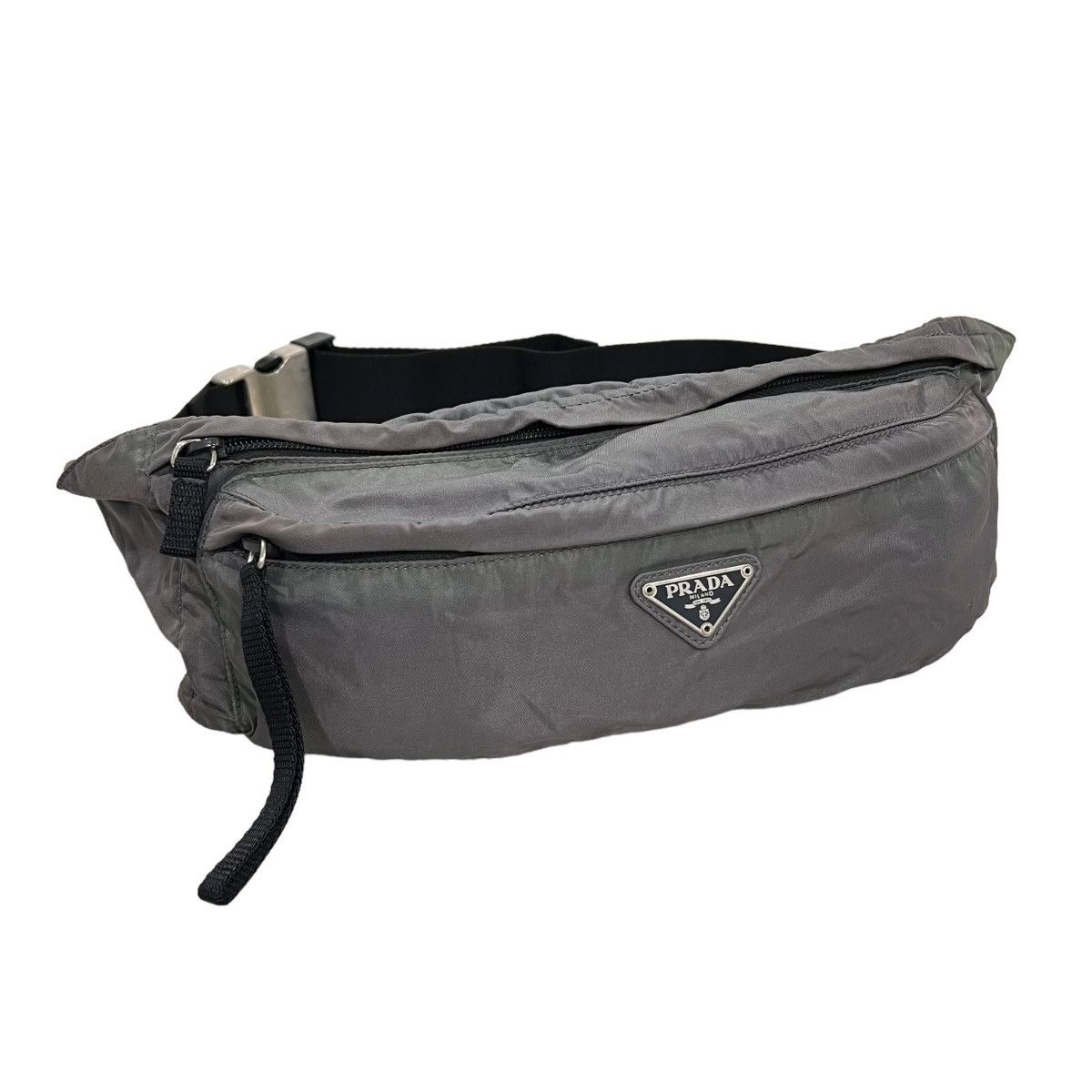 image of Prada Nylon Crossbody Belt Bag in Grey, Men's